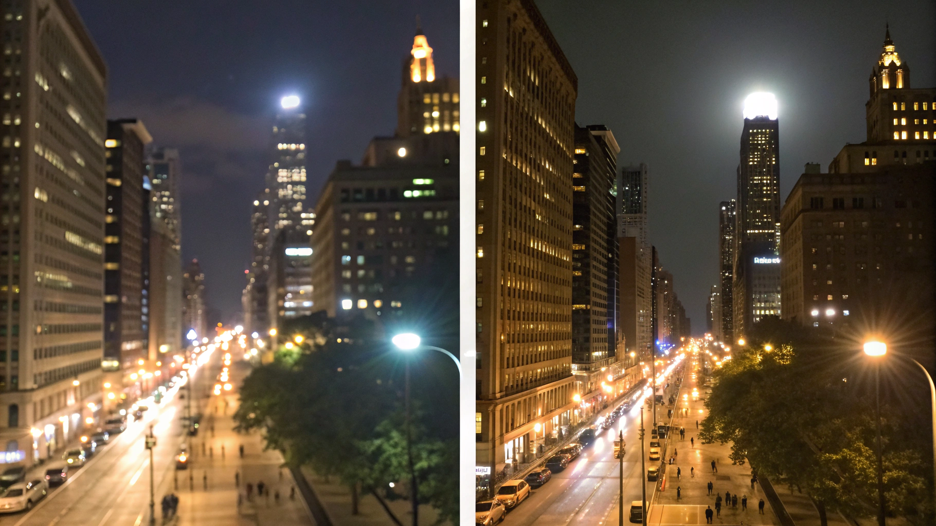 Сравнение бликов ночью с колпачком и с рамкой на камерах iPhone