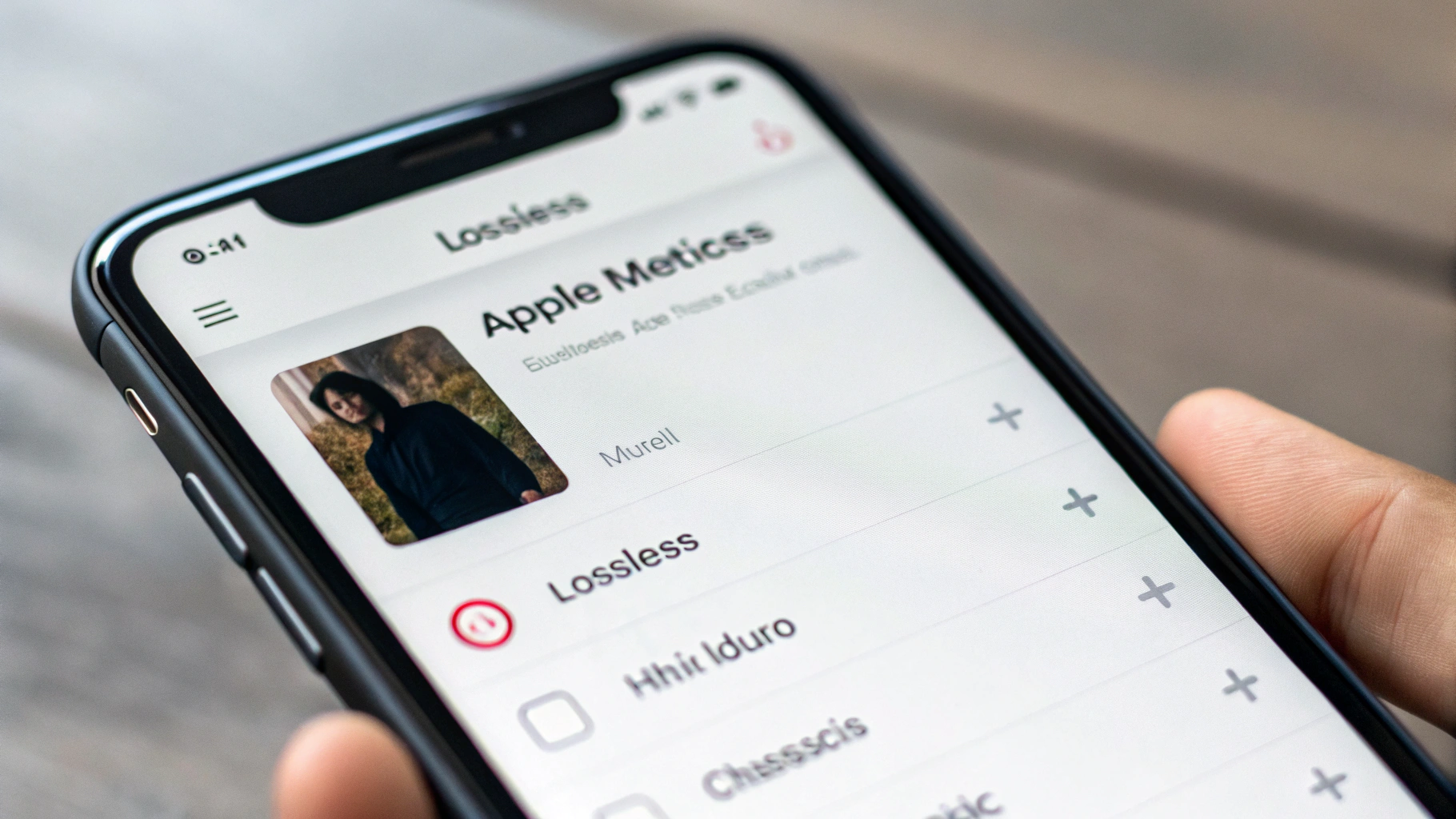 Настройки Apple Music: включены «Без потерь» и «Hi‑Res без потерь» на iPhone