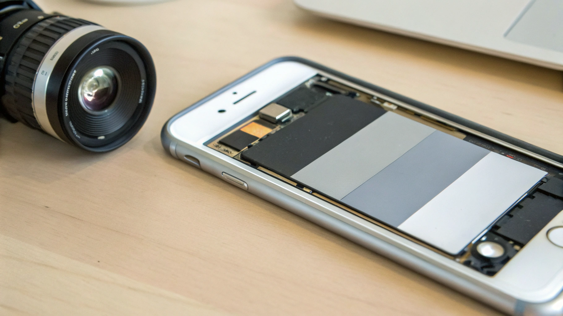 Проверка б/у iPhone: состояние аккумулятора, экран на сером фоне и тест камеры