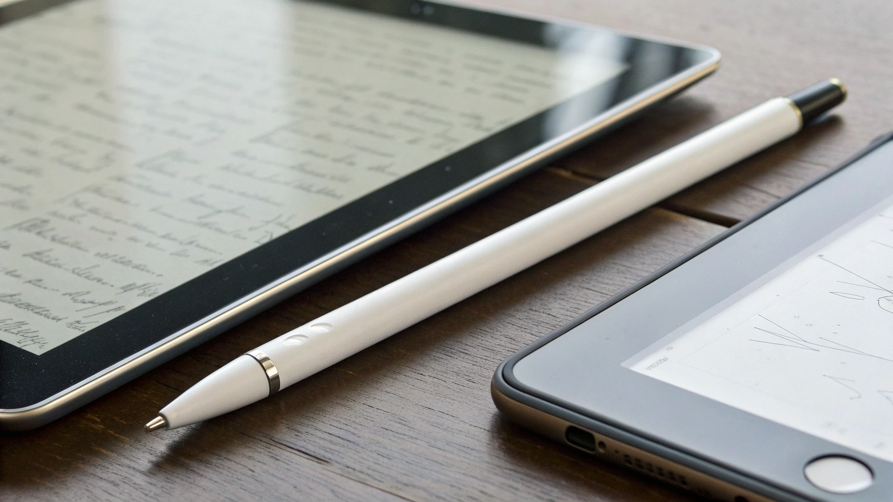 Письмо стилусом на экране: Apple Pencil Pro и S Pen рядом