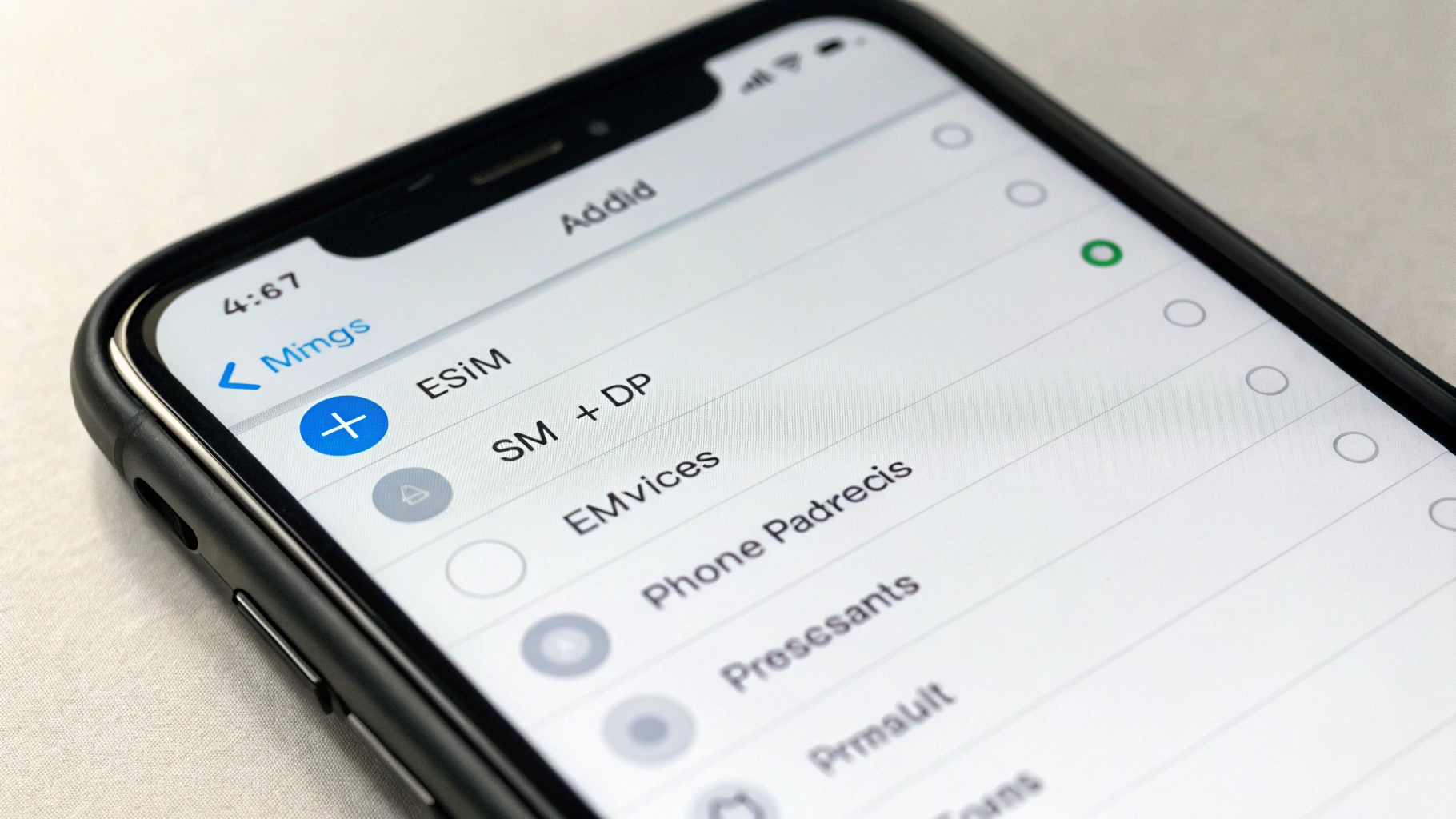 Ввод параметров SM‑DP+ и кода активации eSIM на iPhone