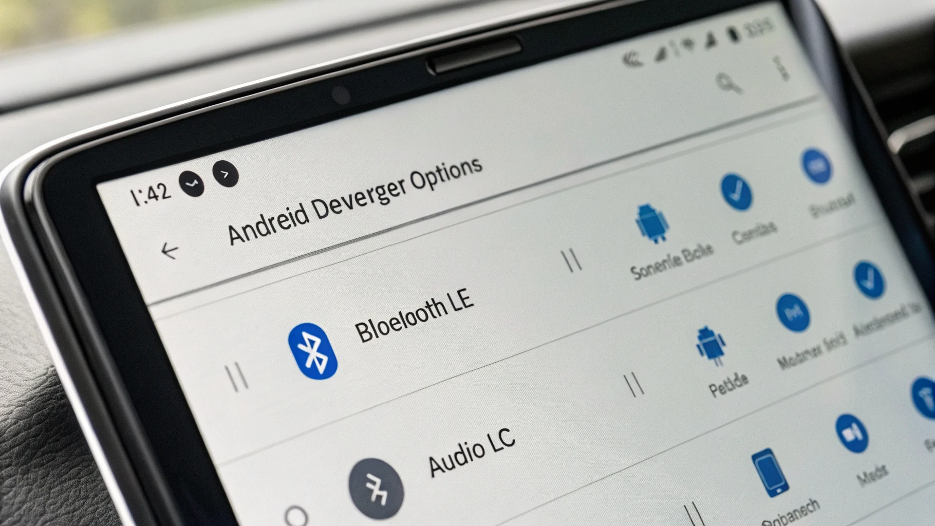 Параметры разработчика Android с пунктами LE Audio и LC3