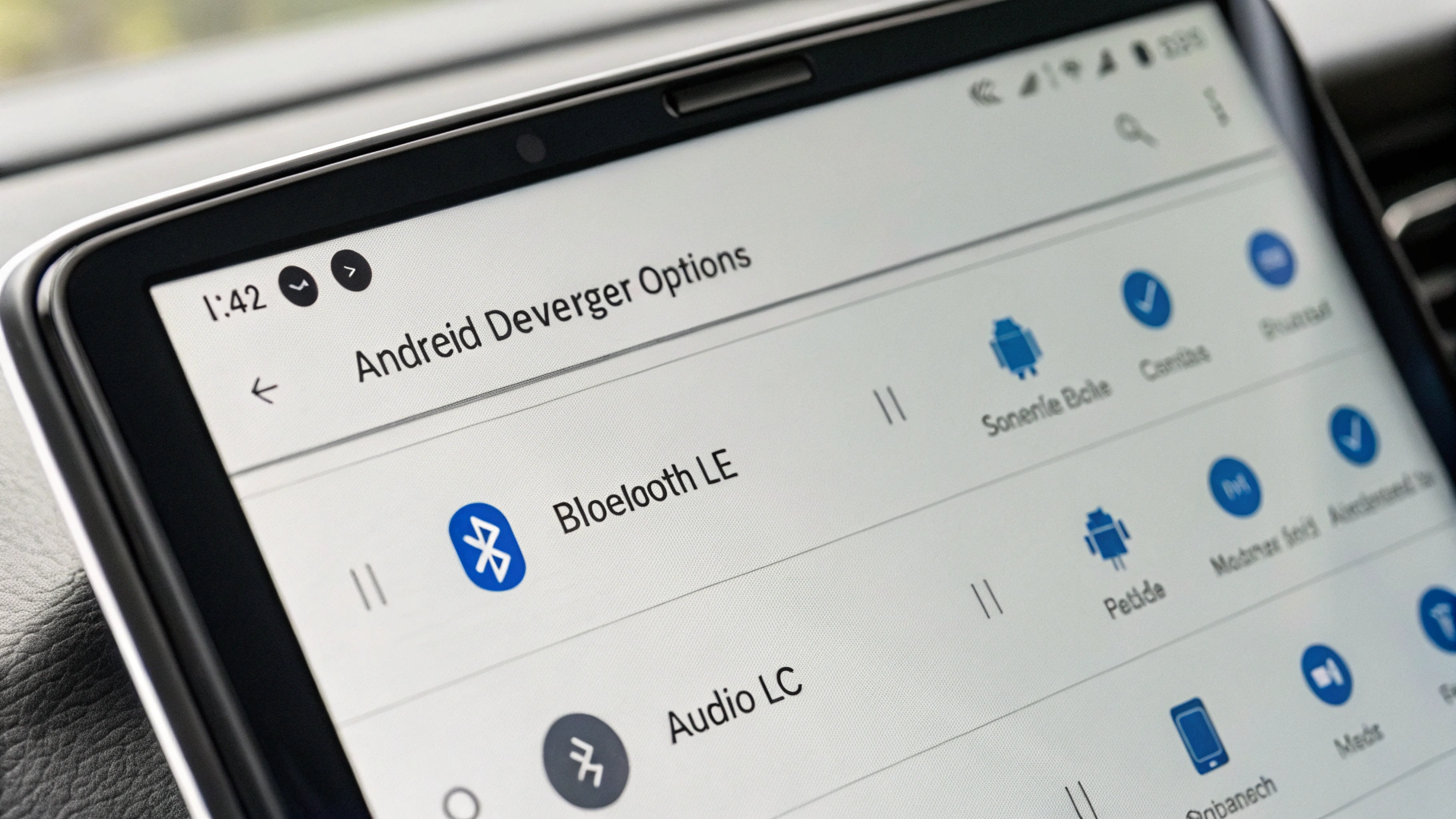 Параметры разработчика Android с пунктами LE Audio и LC3