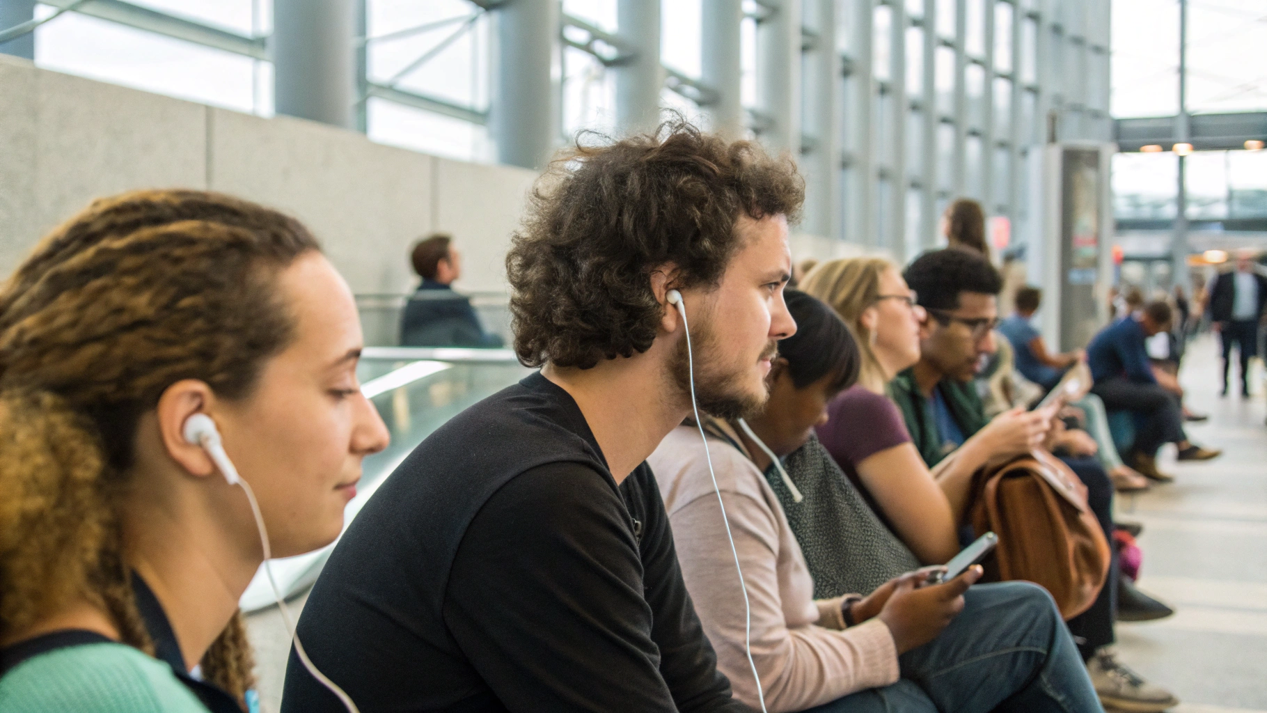 Подключение к Auracast в общественном месте с наушниками