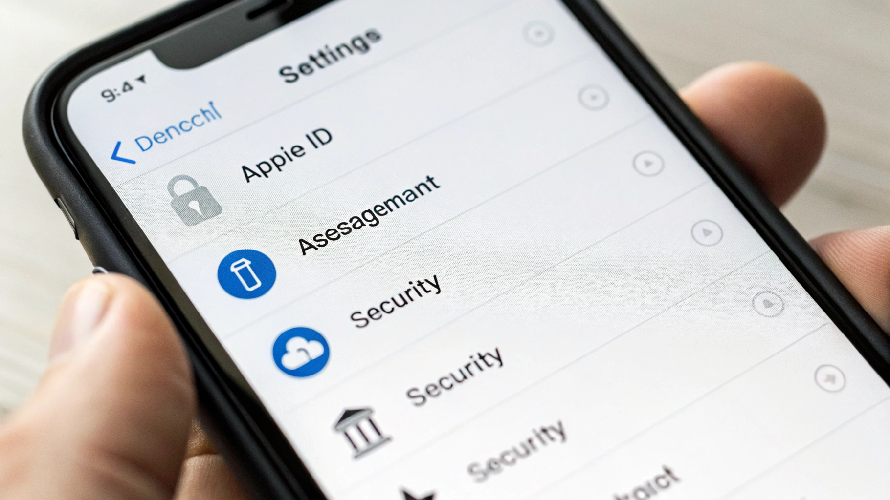 Раздел «Вход и безопасность» на iPhone перед сменой e‑mail
