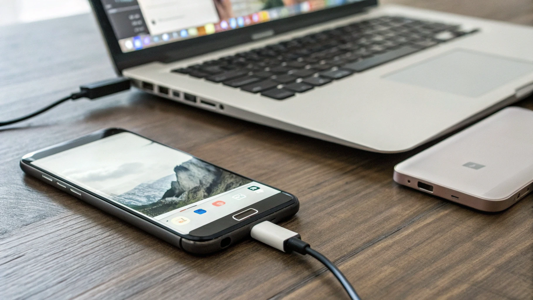 Флешка через USB‑C OTG подключена к Android, копирование файлов перед переносом на Mac