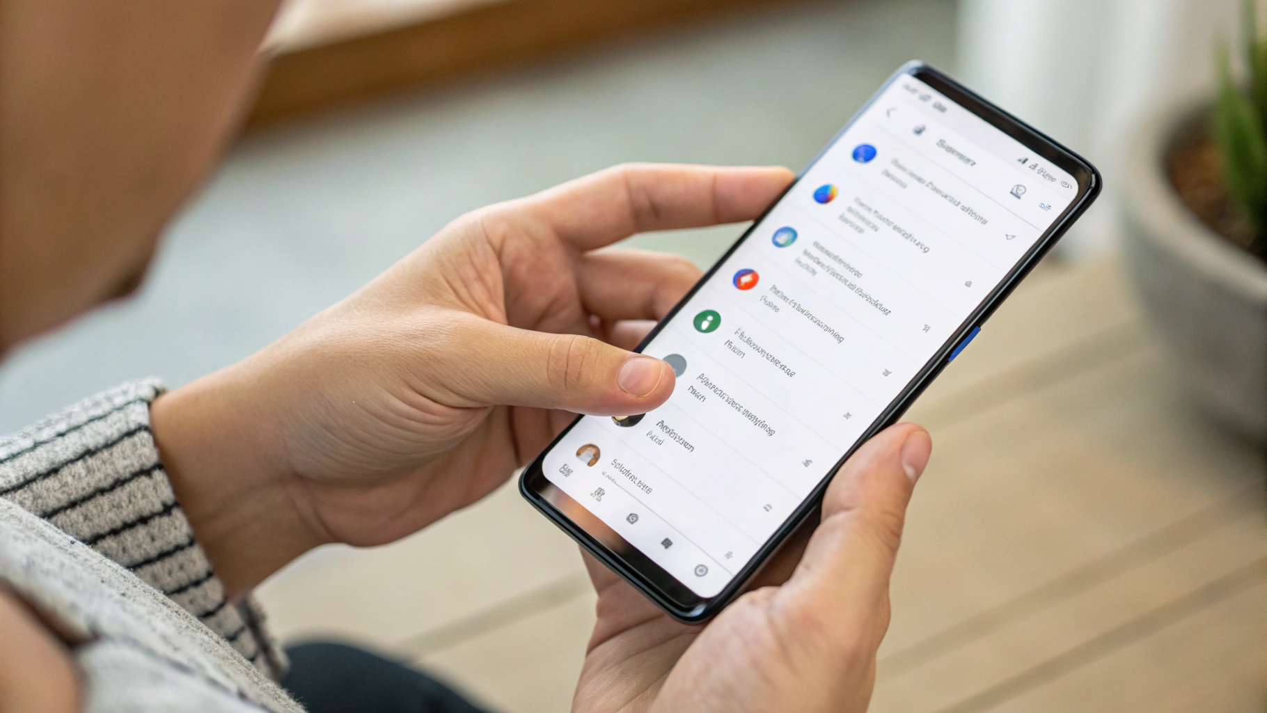Пользователь настраивает уведомления и жесты на Samsung Galaxy S26 с One UI 8