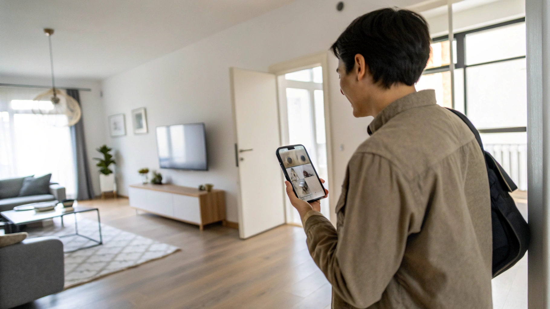 Пользователь проверяет уровень сигнала Wi‑Fi через приложение на смартфоне