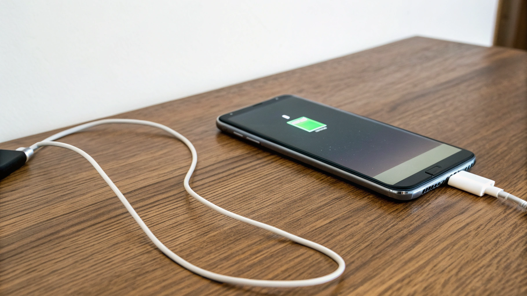 Galaxy A 2026 на столе во время быстрой зарядки