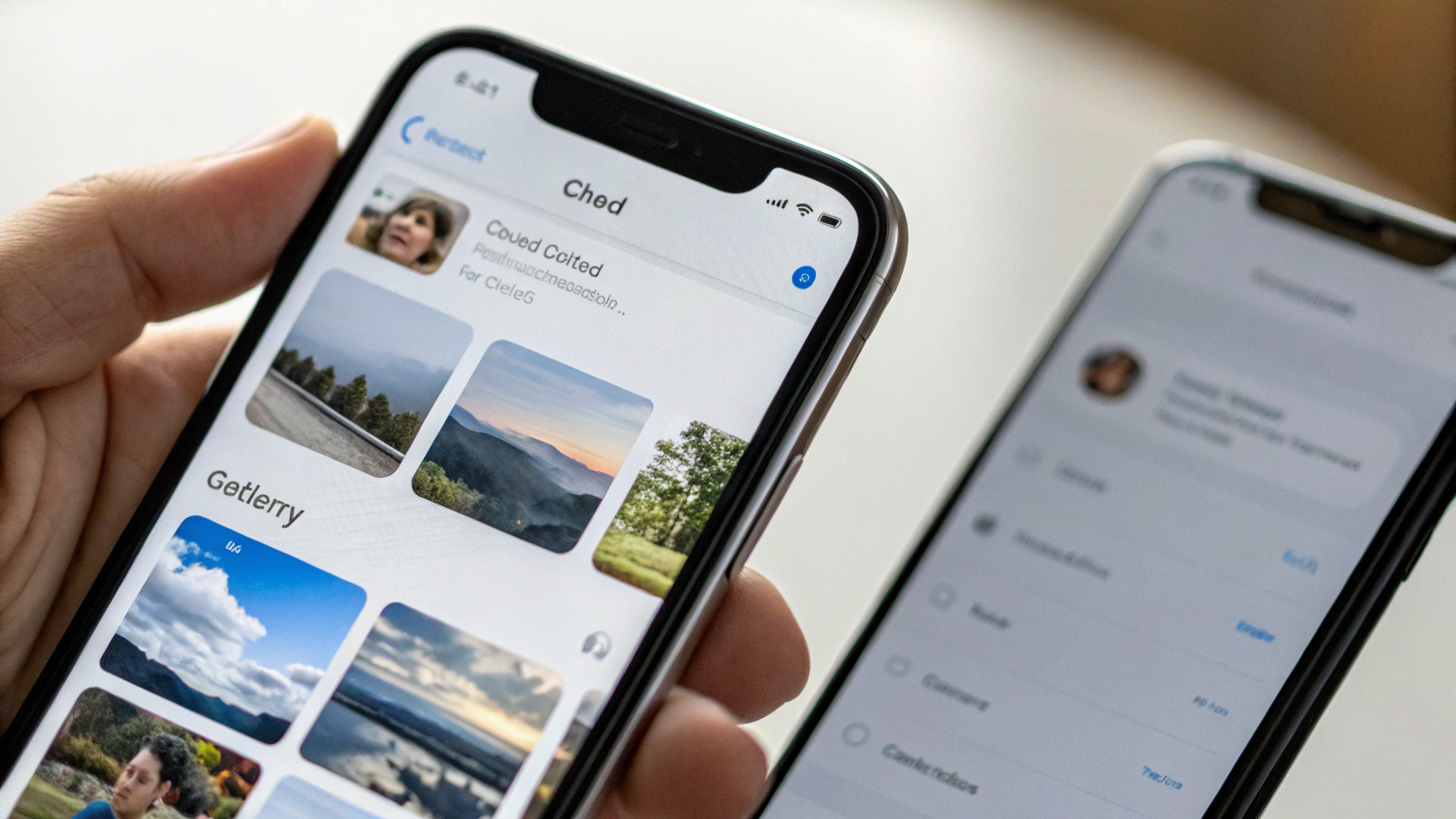 Смартфоны с открытыми настройками облачной фотогалереи для семейной медиатеки