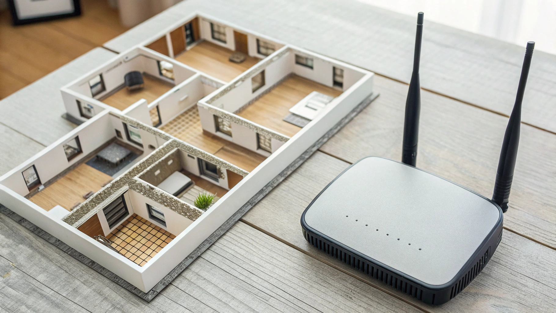 Схема небольшого дома с оптимальным расположением Wi‑Fi роутера