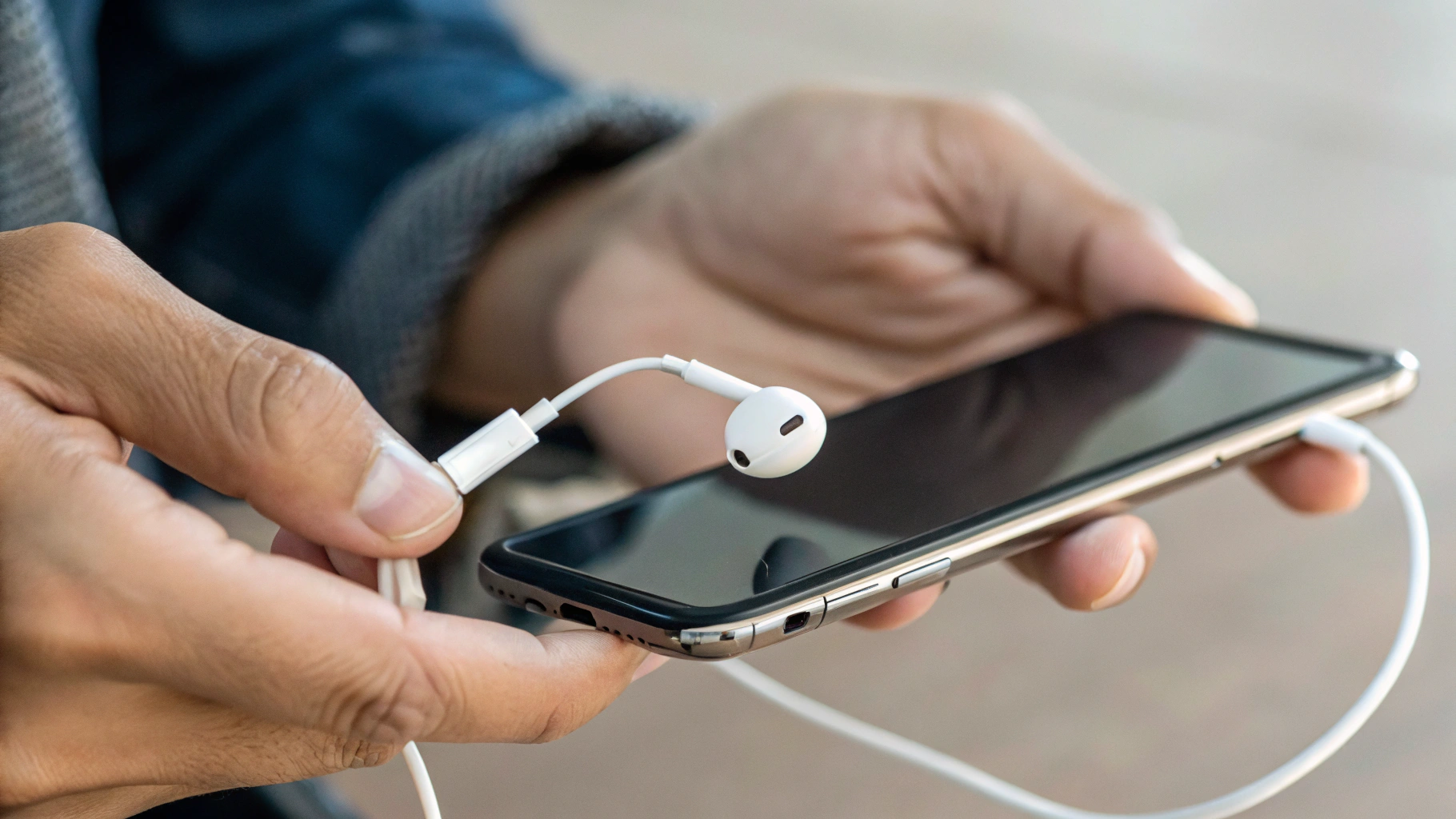 Подключение проводных наушников к смартфону с разъёмом 3.5 мм