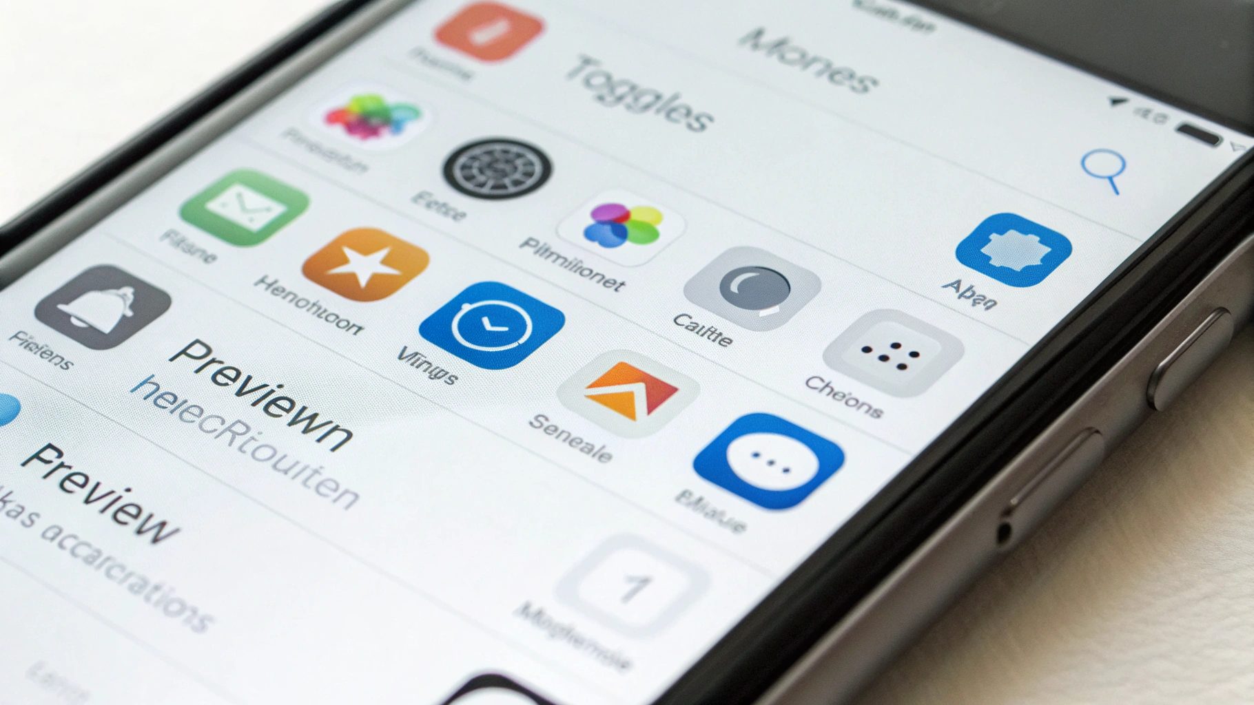 Экран настроек уведомлений на iPhone с перечнем приложений и переключателями