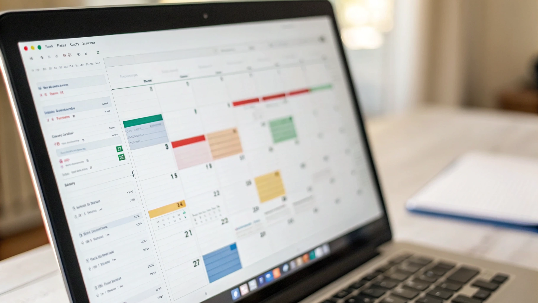 Создание общего семейного календаря в Google Календаре на экране ноутбука