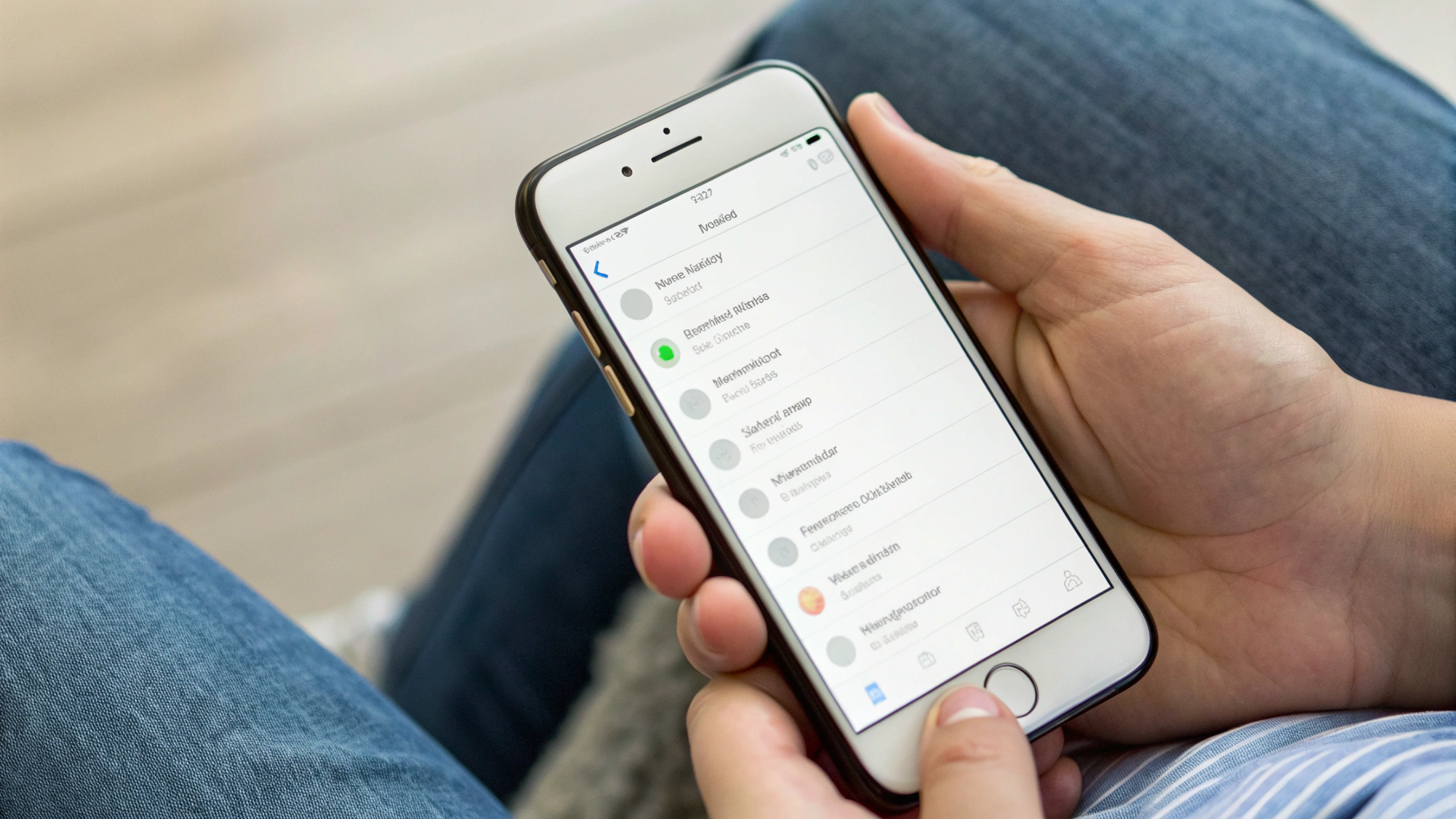 Родитель на iPhone настраивает ограничение времени для мессенджеров через Экранное время