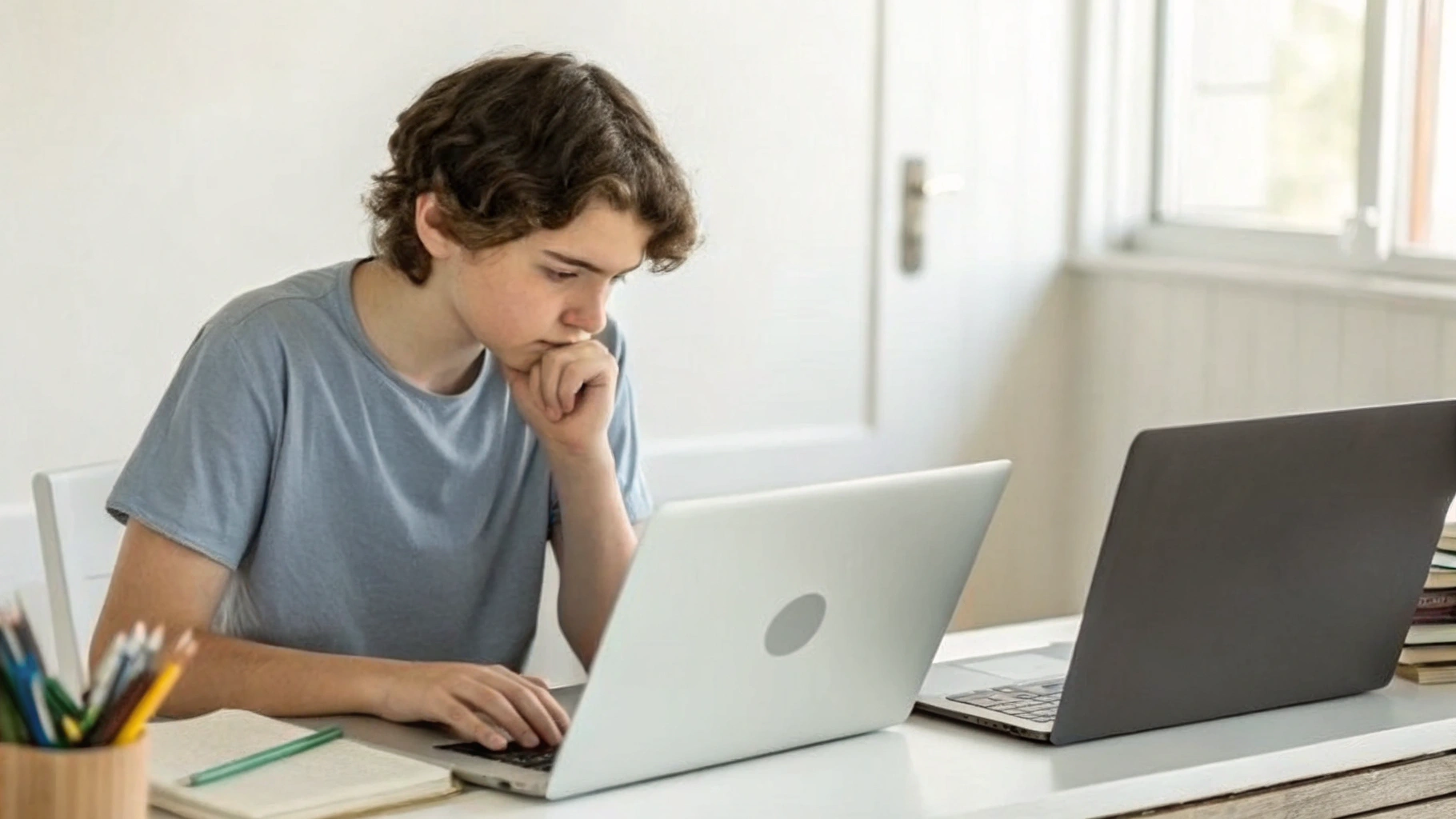 Студент выбирает между Chromebook и MacBook для учёбы, интернета и видео