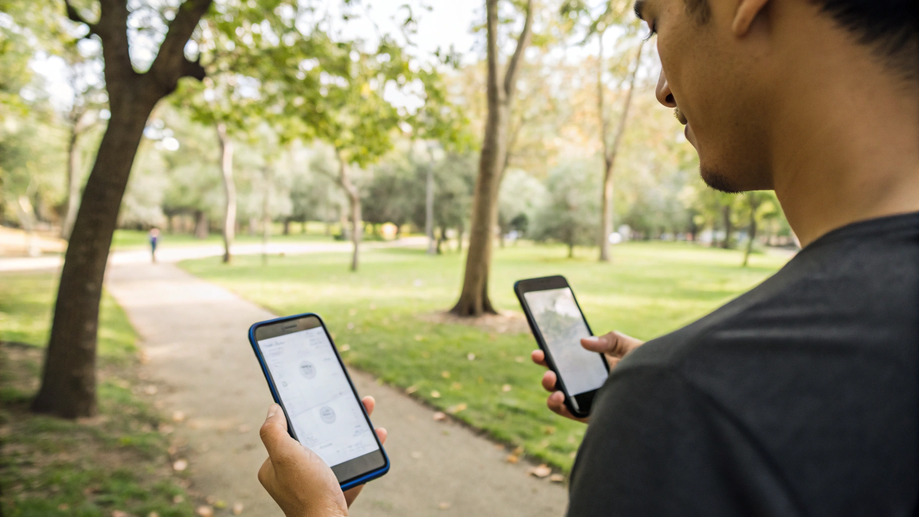 Сравнение скорости мобильного интернета на двух смартфонах на улице