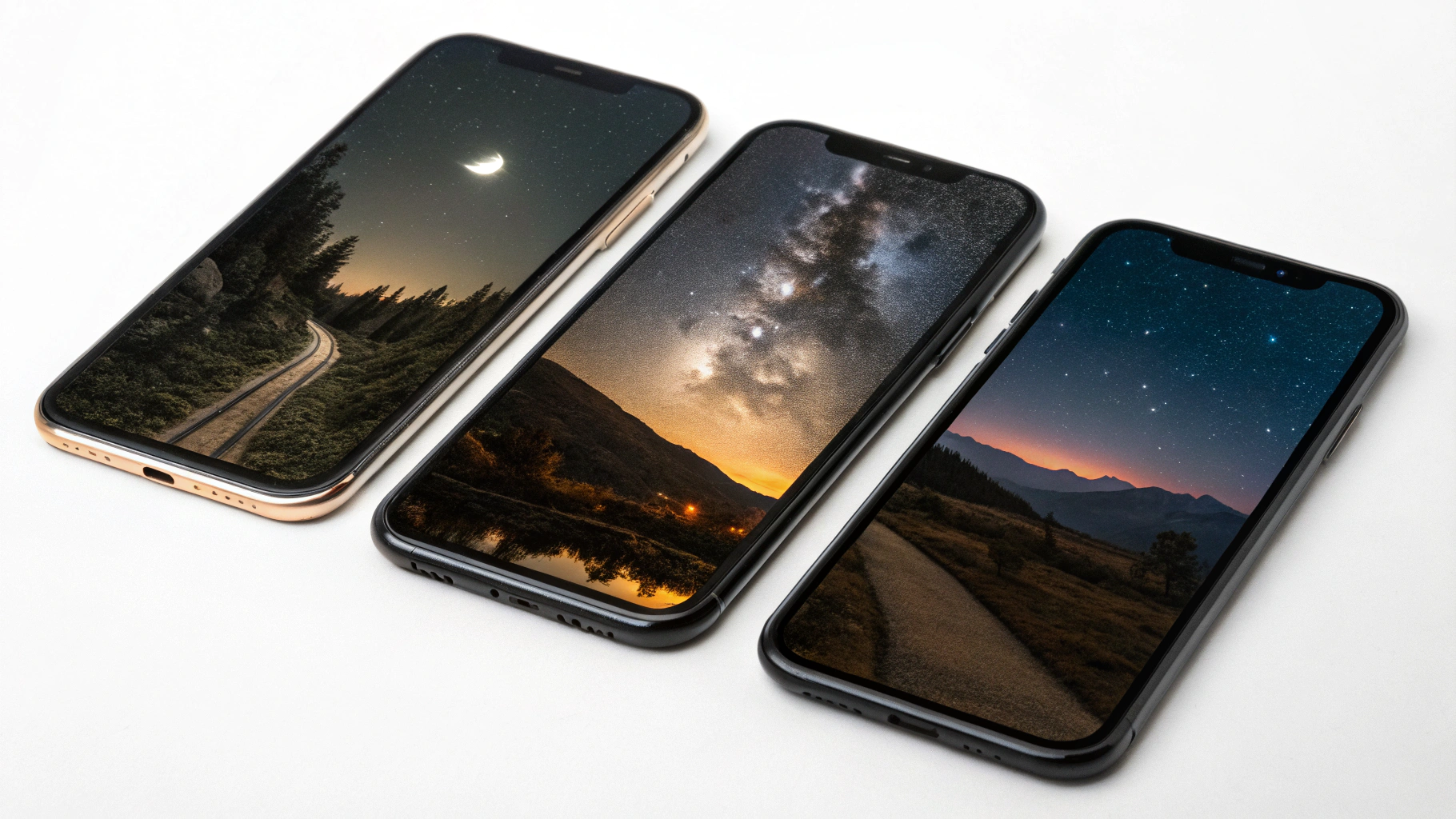 Сравнение ночных фотографий на экранах разных смартфонов