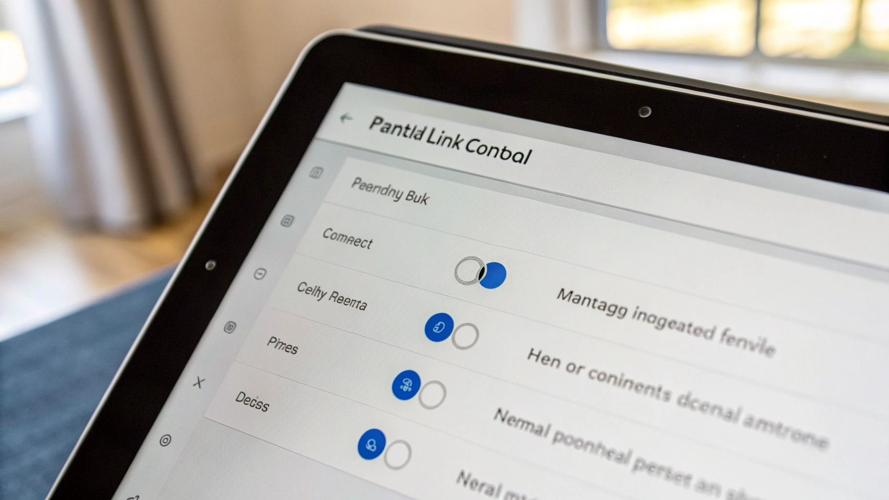 Экран Android‑планшета с настройками родительского контроля в приложении Family Link