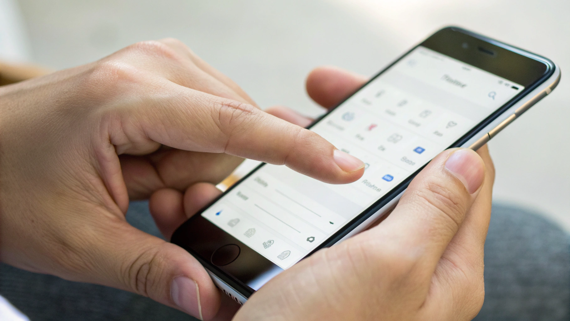 Изменение размера шрифта в настройках доступности на iPhone крупным планом