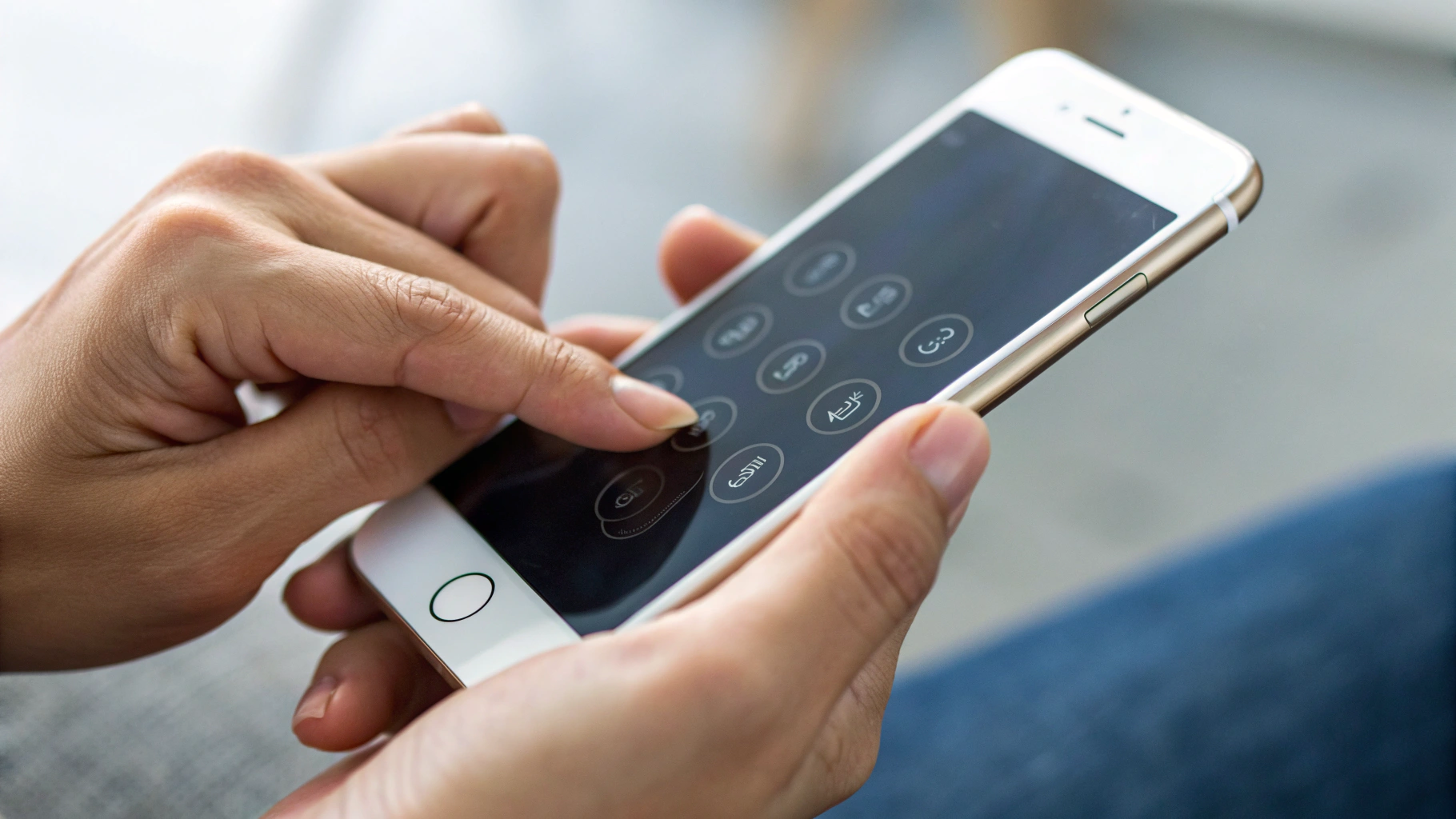 Пользователь настраивает надёжный код‑пароль на смартфоне