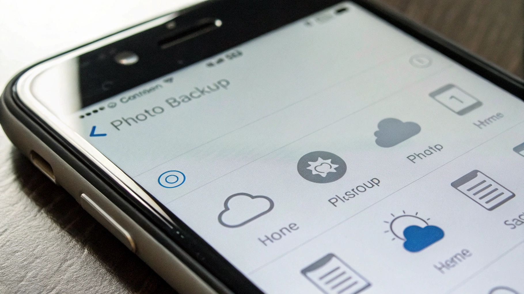 Настройка резервного копирования фото в облако на экране смартфона