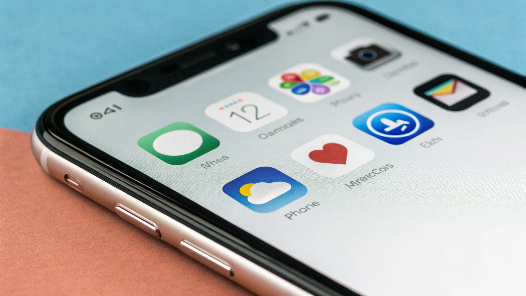 Главный экран смартфона с очень крупными иконками телефона и сообщений