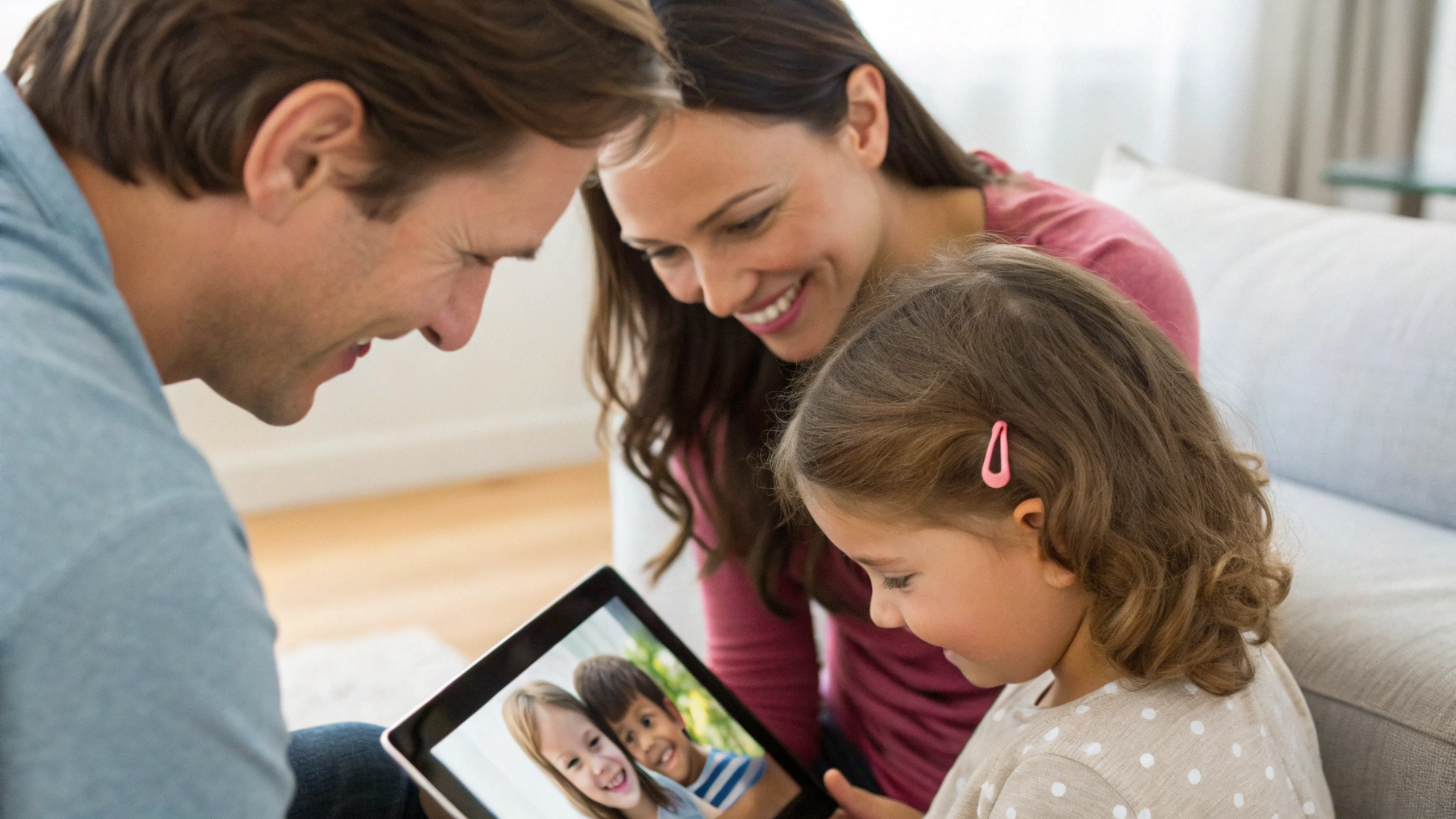 Общий семейный планшет с открытым детским профилем на экране