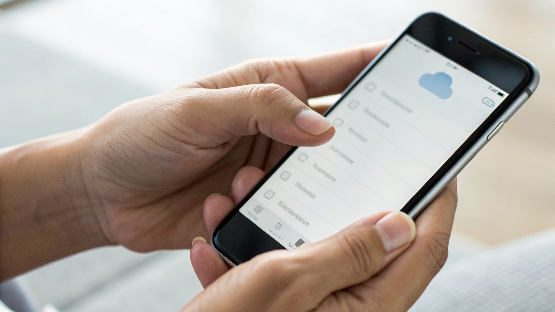 Пользователь включает резервное копирование данных на смартфоне