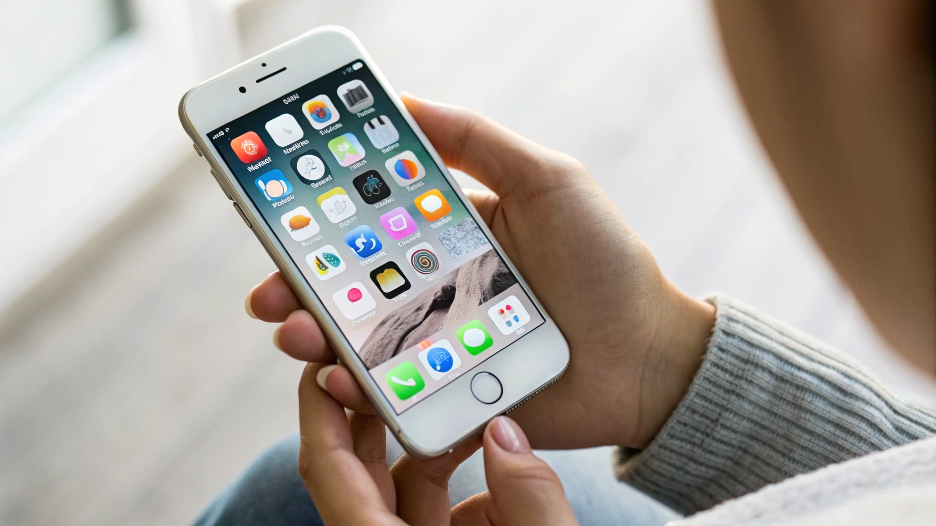 Экран iPhone с режимом Фокус и рабочими приложениями