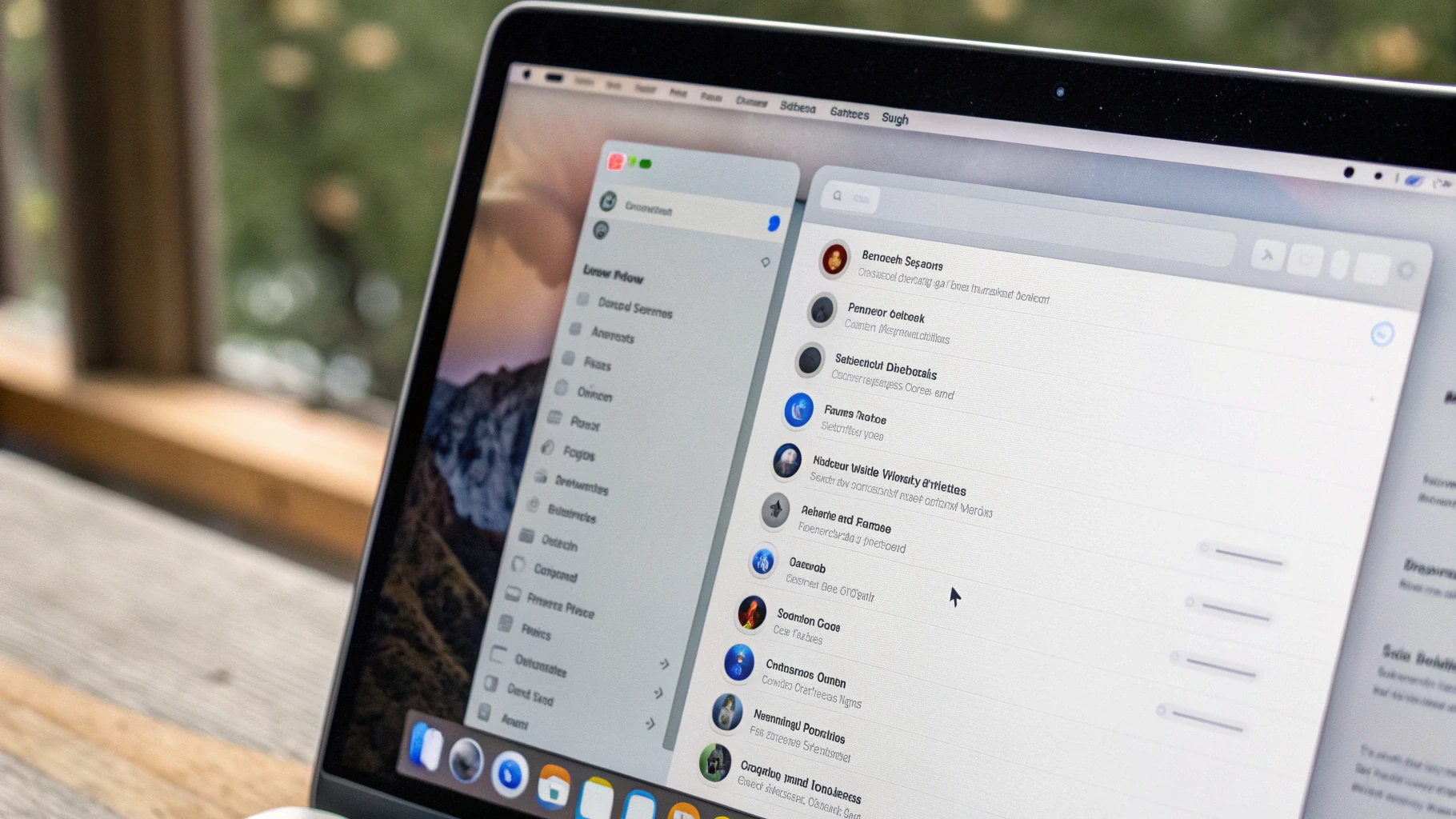 Настройки уведомлений macOS на экране MacBook