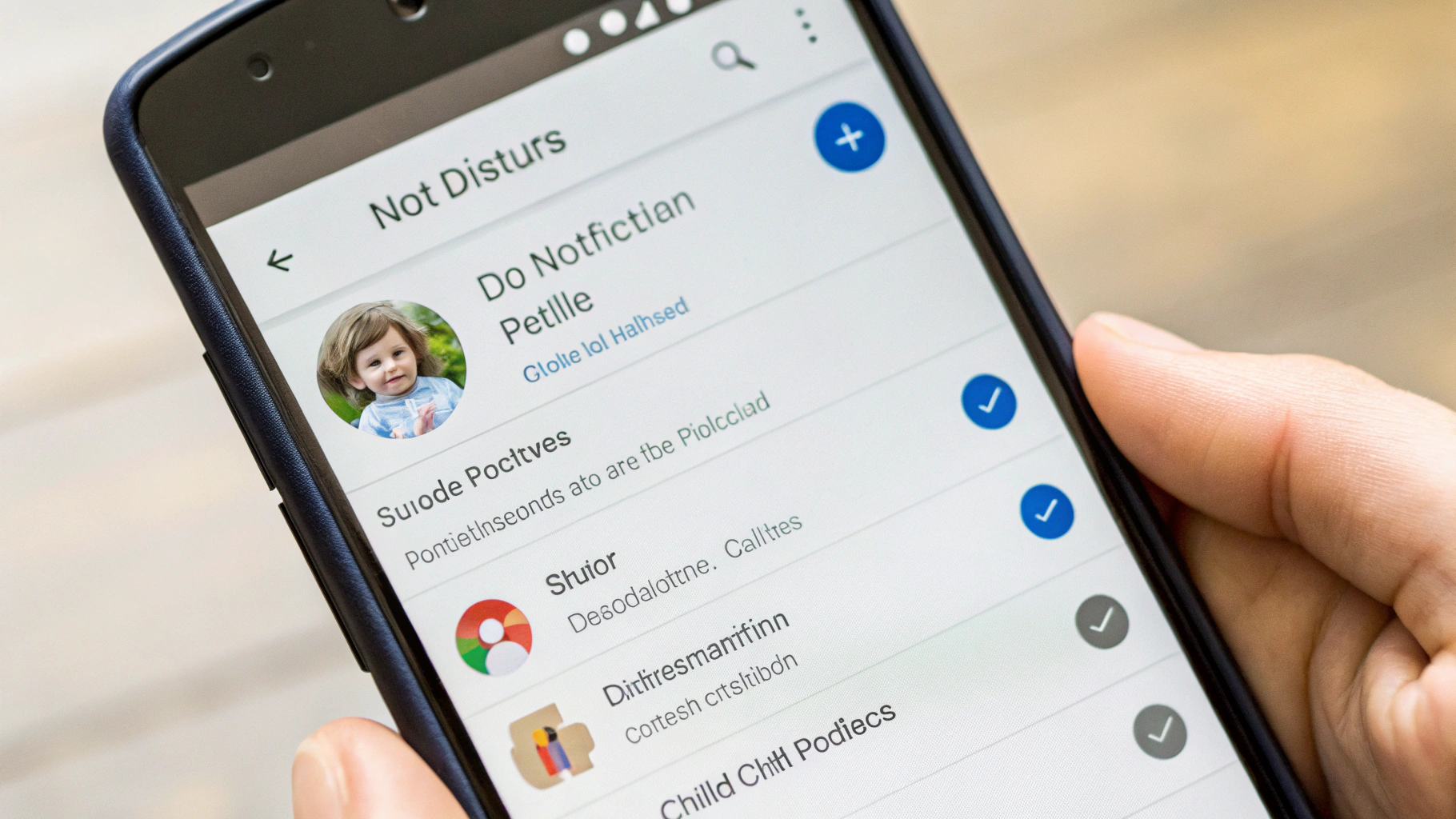 Настройки уведомлений и режима не беспокоить на детском Android‑смартфоне