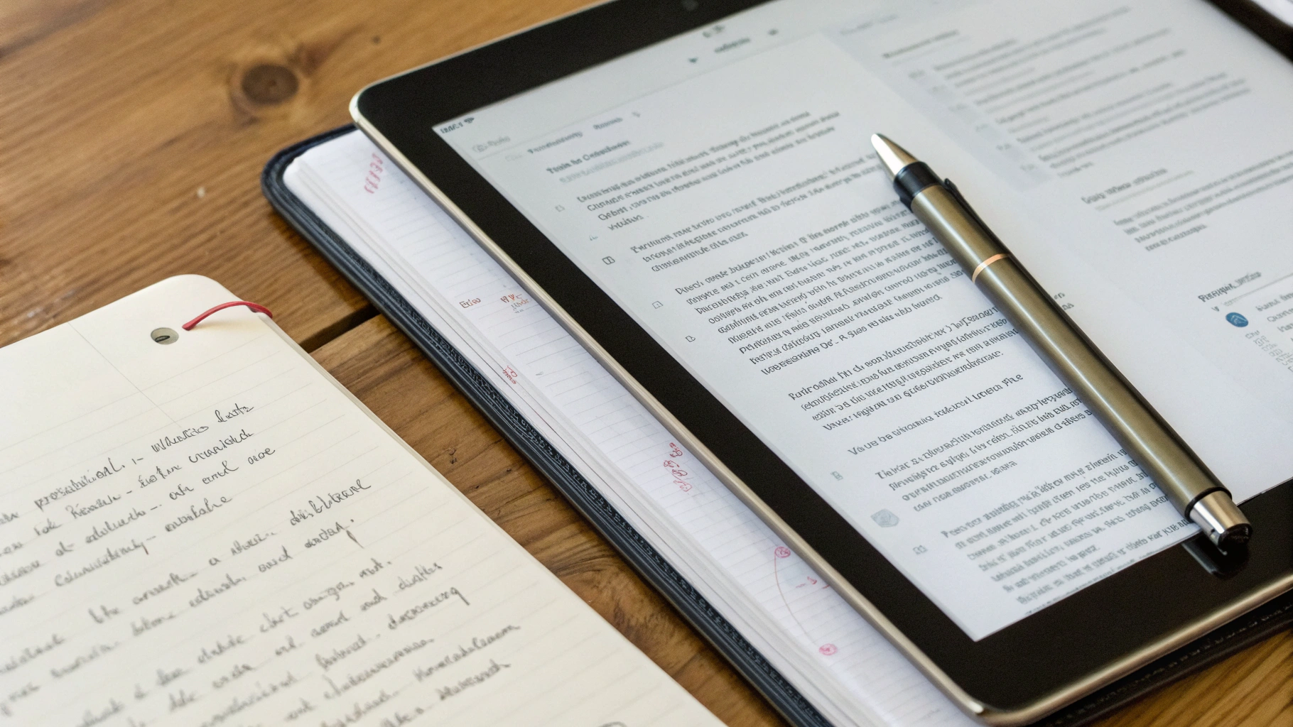 Планшет с раздельным экраном: конспект и учебник в PDF с рукописными пометками стилусом