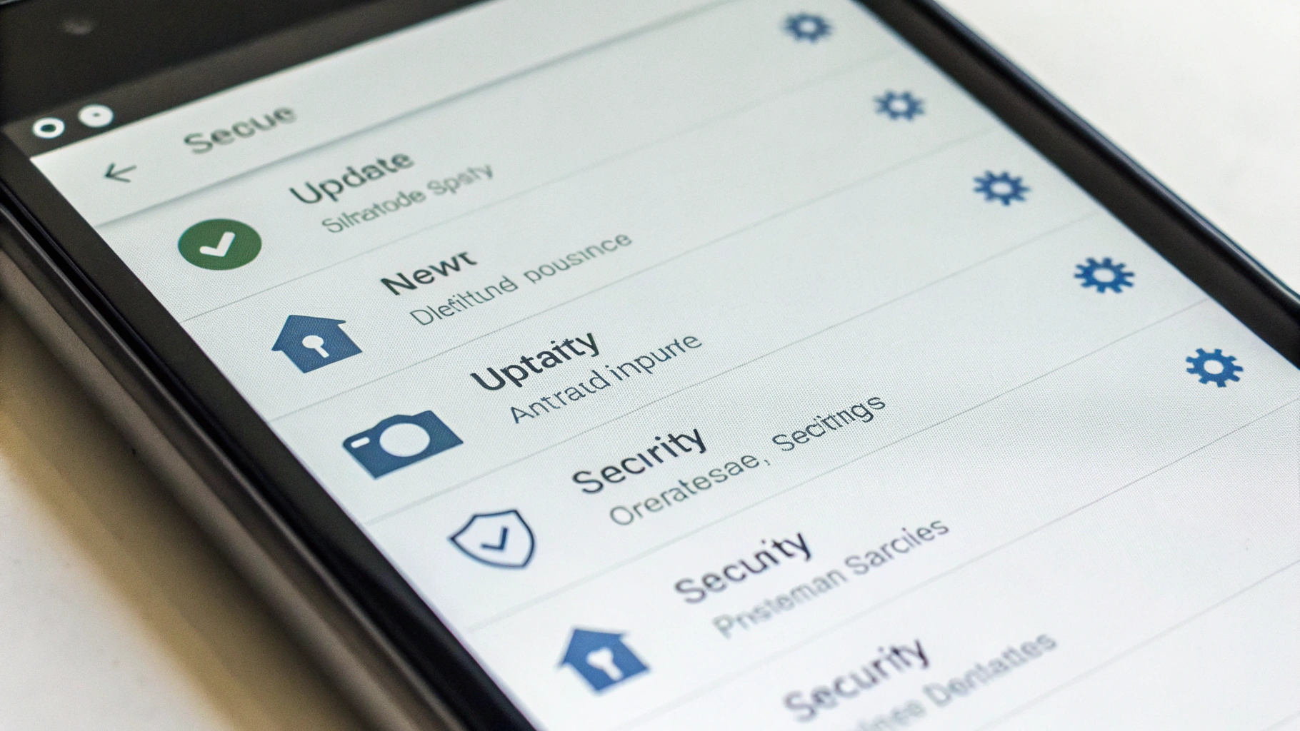 Экран настроек Android‑смартфона с пунктами обновлений и безопасности