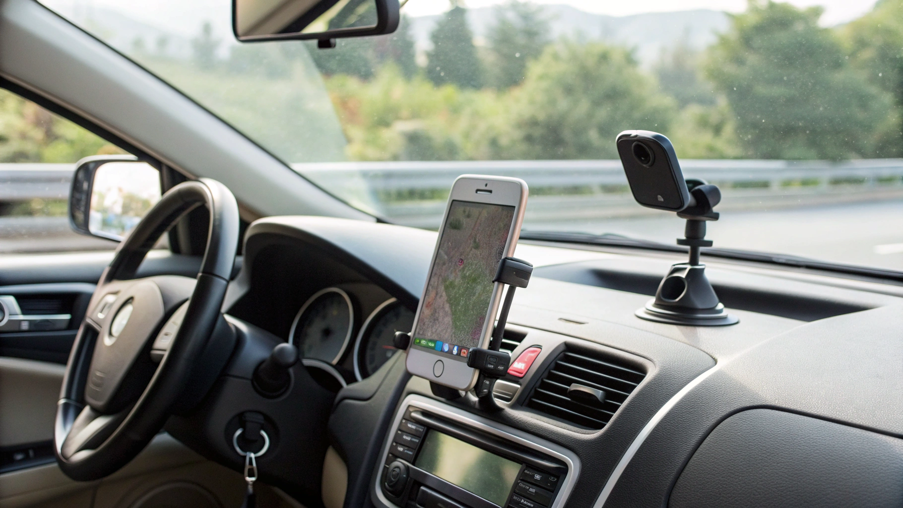 Разные варианты автодержателей для iPhone в салоне автомобиля