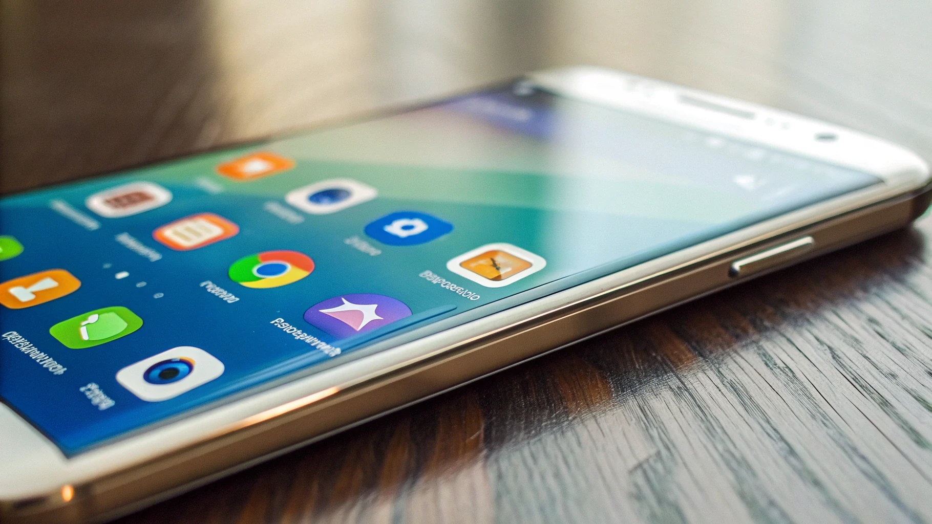 Экран современного смартфона Samsung крупным планом с акцентом на плавность и яркость дисплея