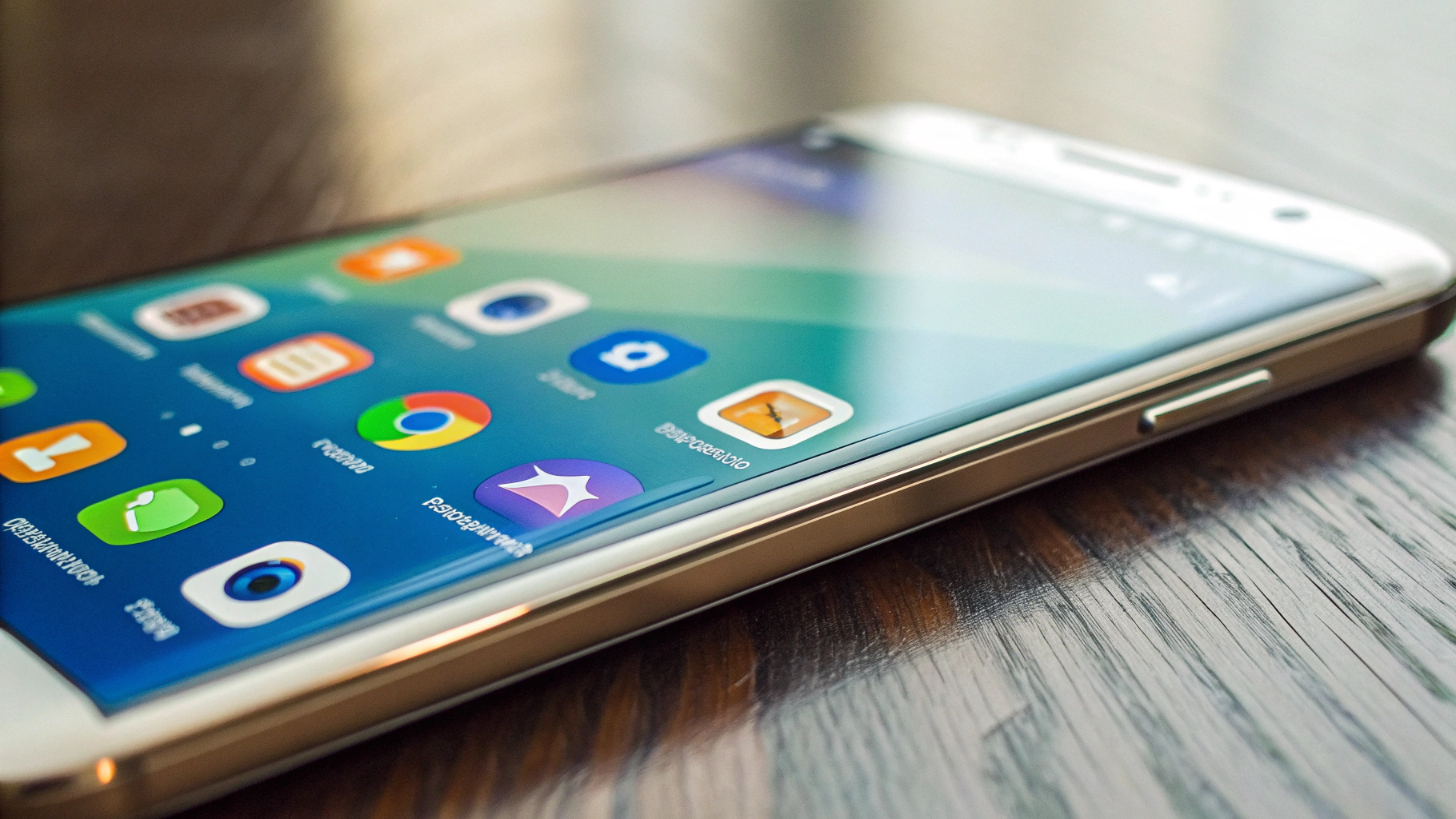 Экран современного смартфона Samsung крупным планом с акцентом на плавность и яркость дисплея