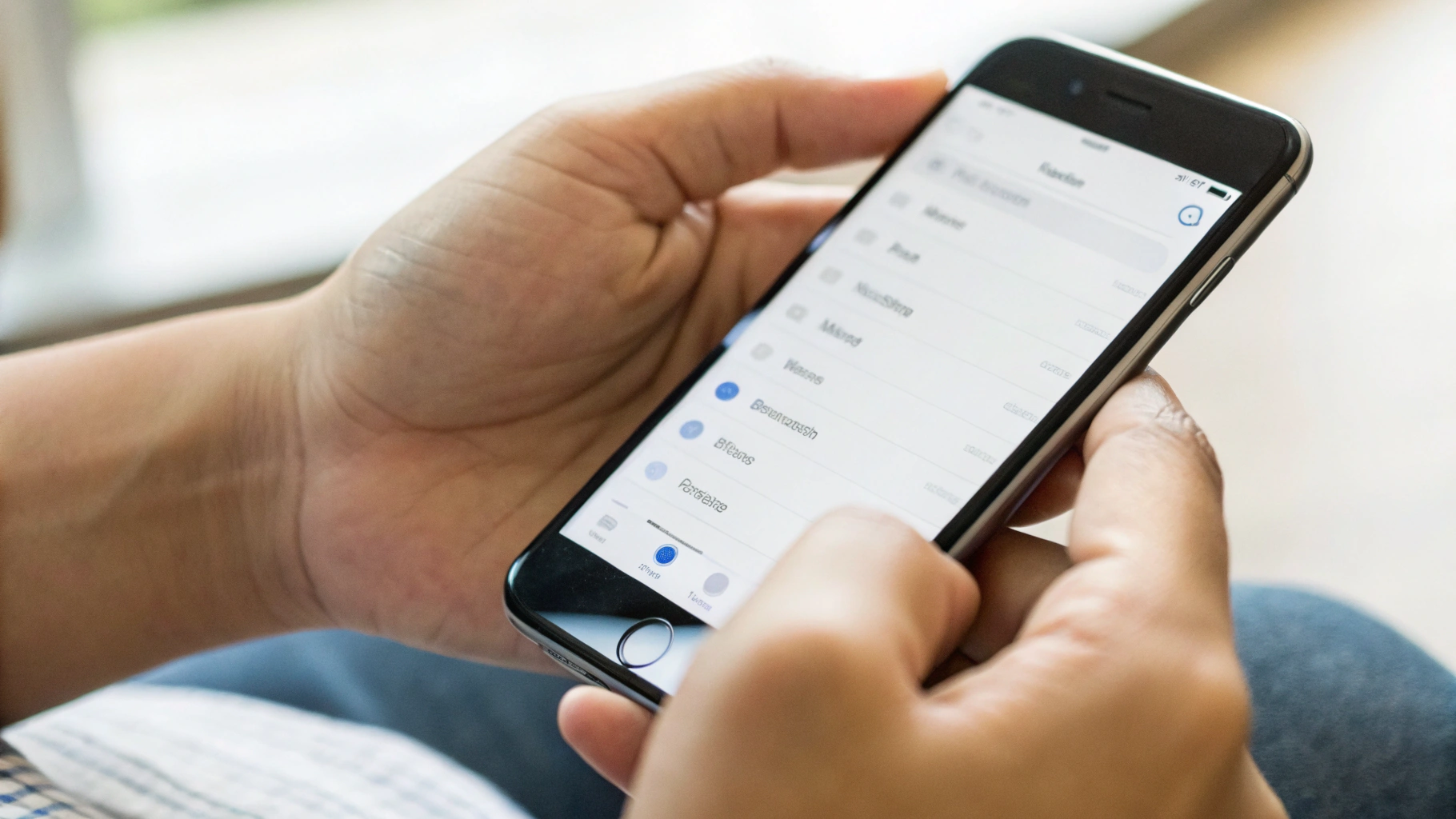 Пользователь настраивает уведомления на смартфоне для снижения отвлечений