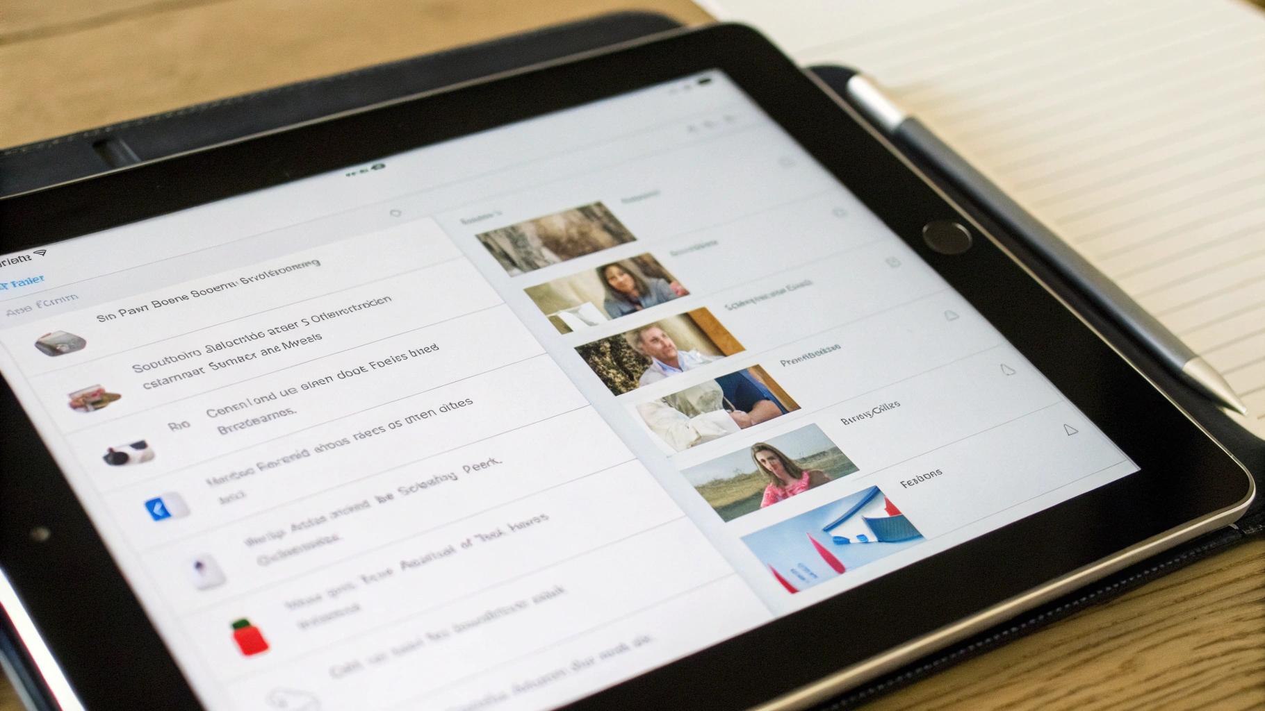Рукописные конспекты и папки с предметами на экране iPad для учебы