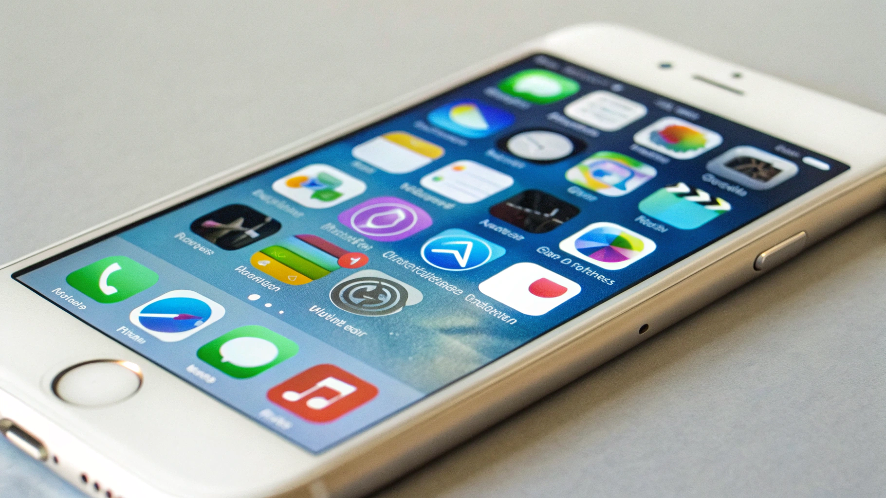 Главный экран iPhone с небольшим числом крупных иконок звонков и мессенджеров