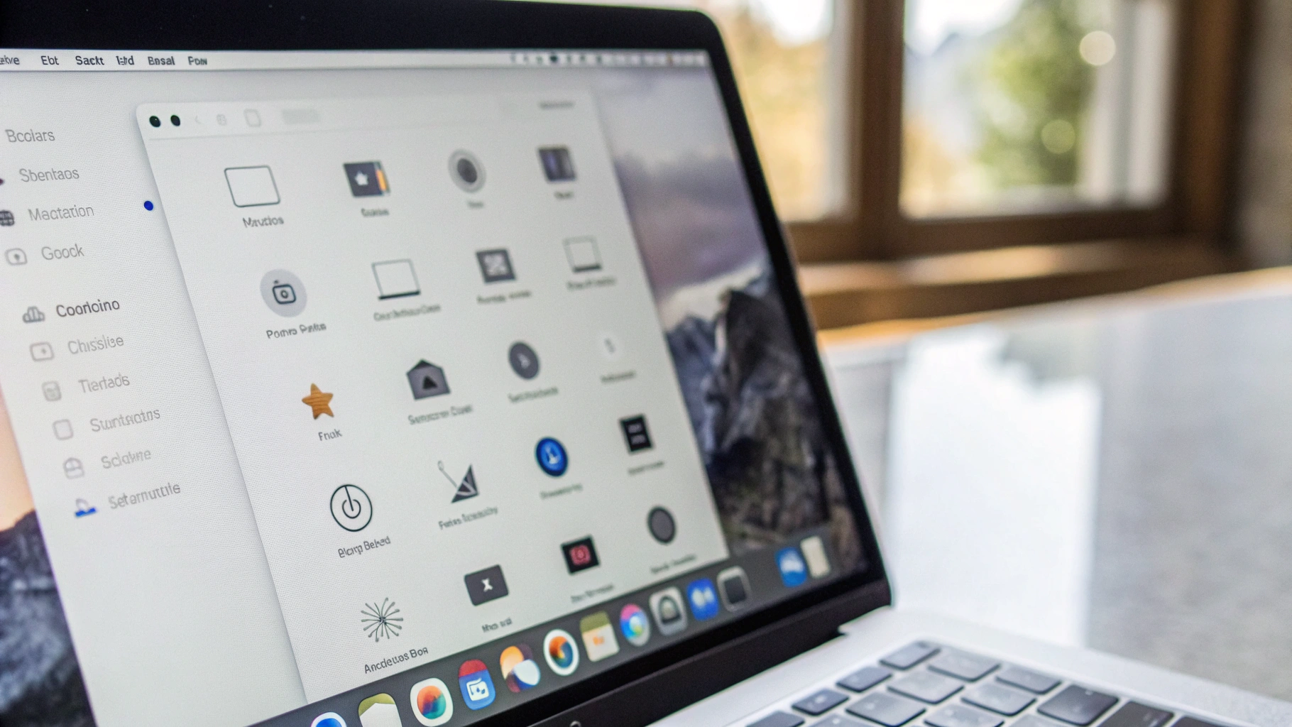 Настройки macOS на MacBook с увеличенным шрифтом и параметрами универсального доступа