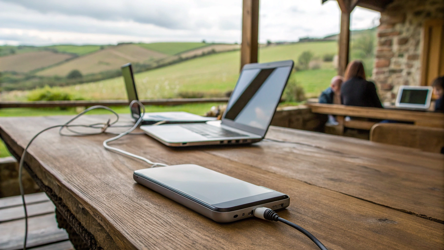 Android‑смартфон на даче используется как точка доступа для нескольких устройств