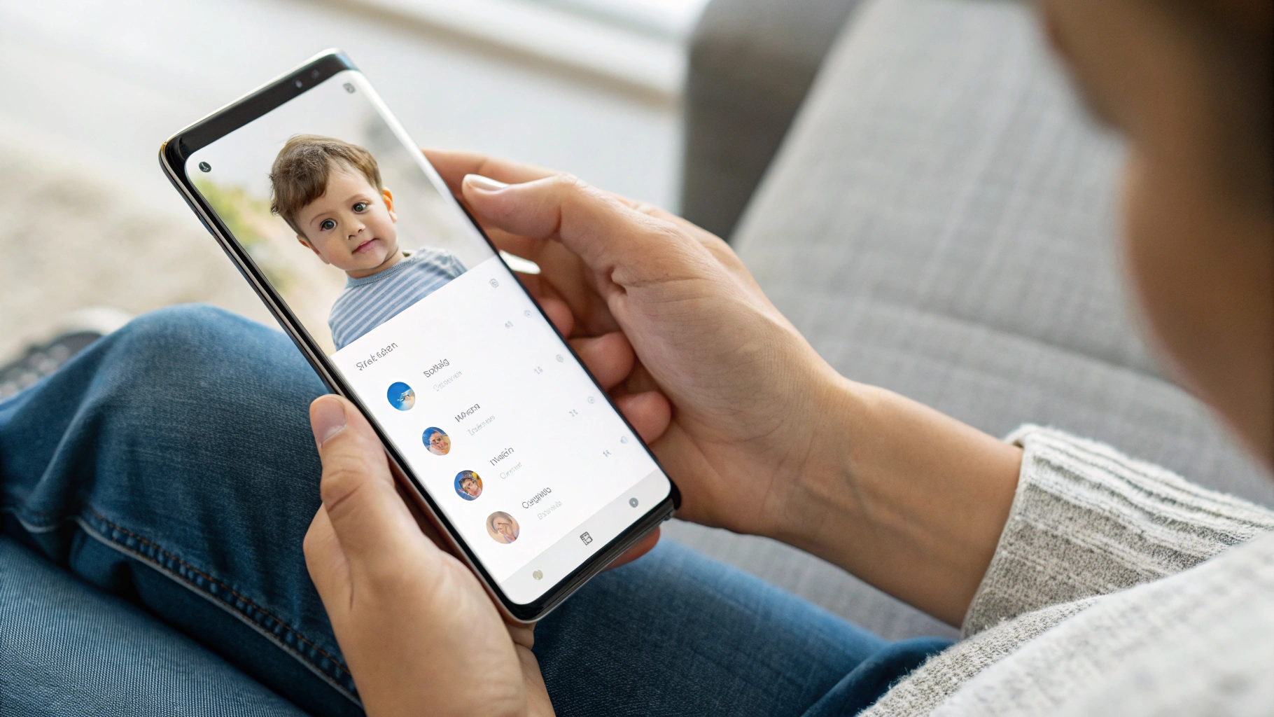 Родитель включает детский режим на смартфоне Samsung с One UI