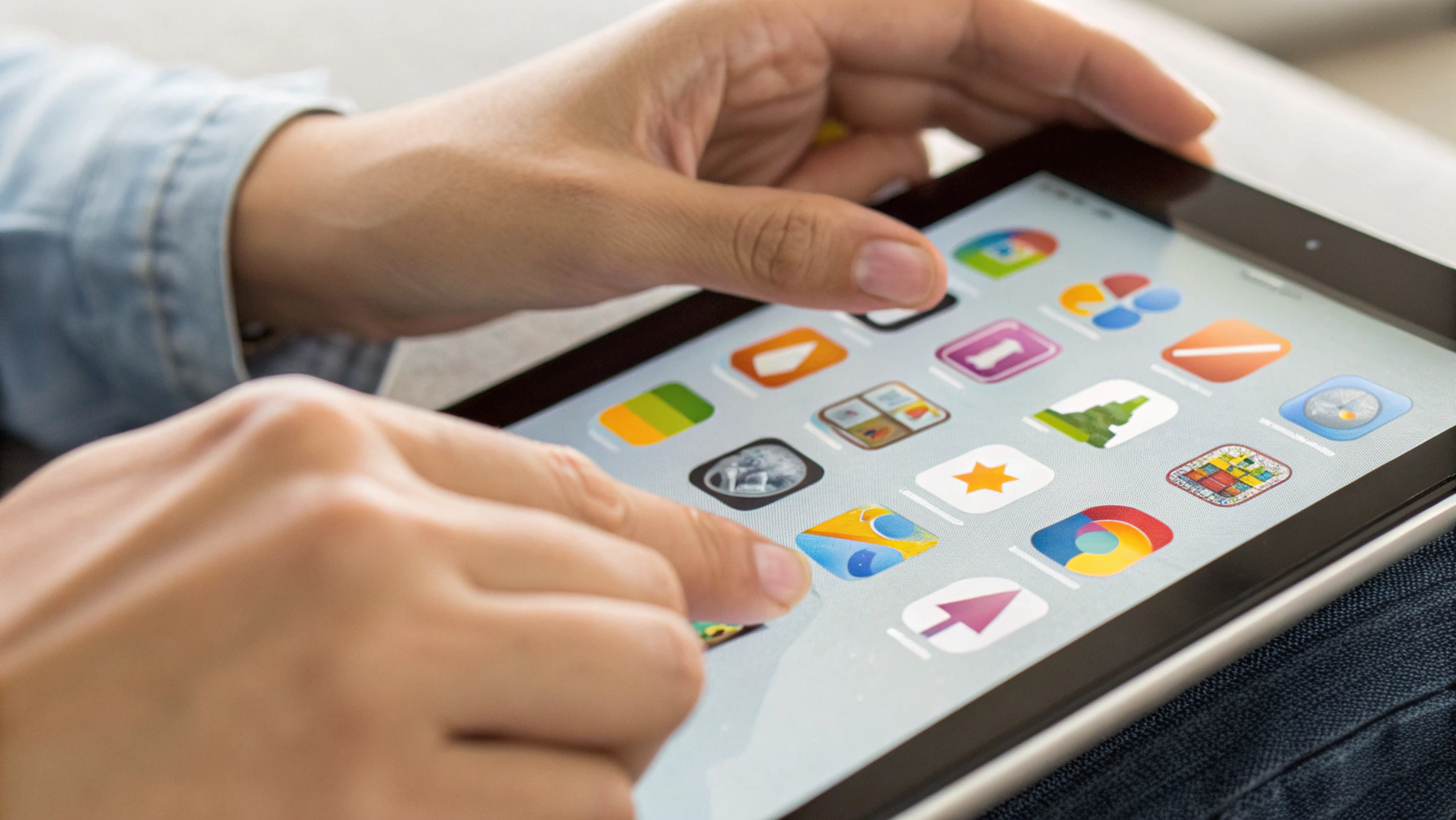 Разделение приложений для учёбы и игр на экране планшета