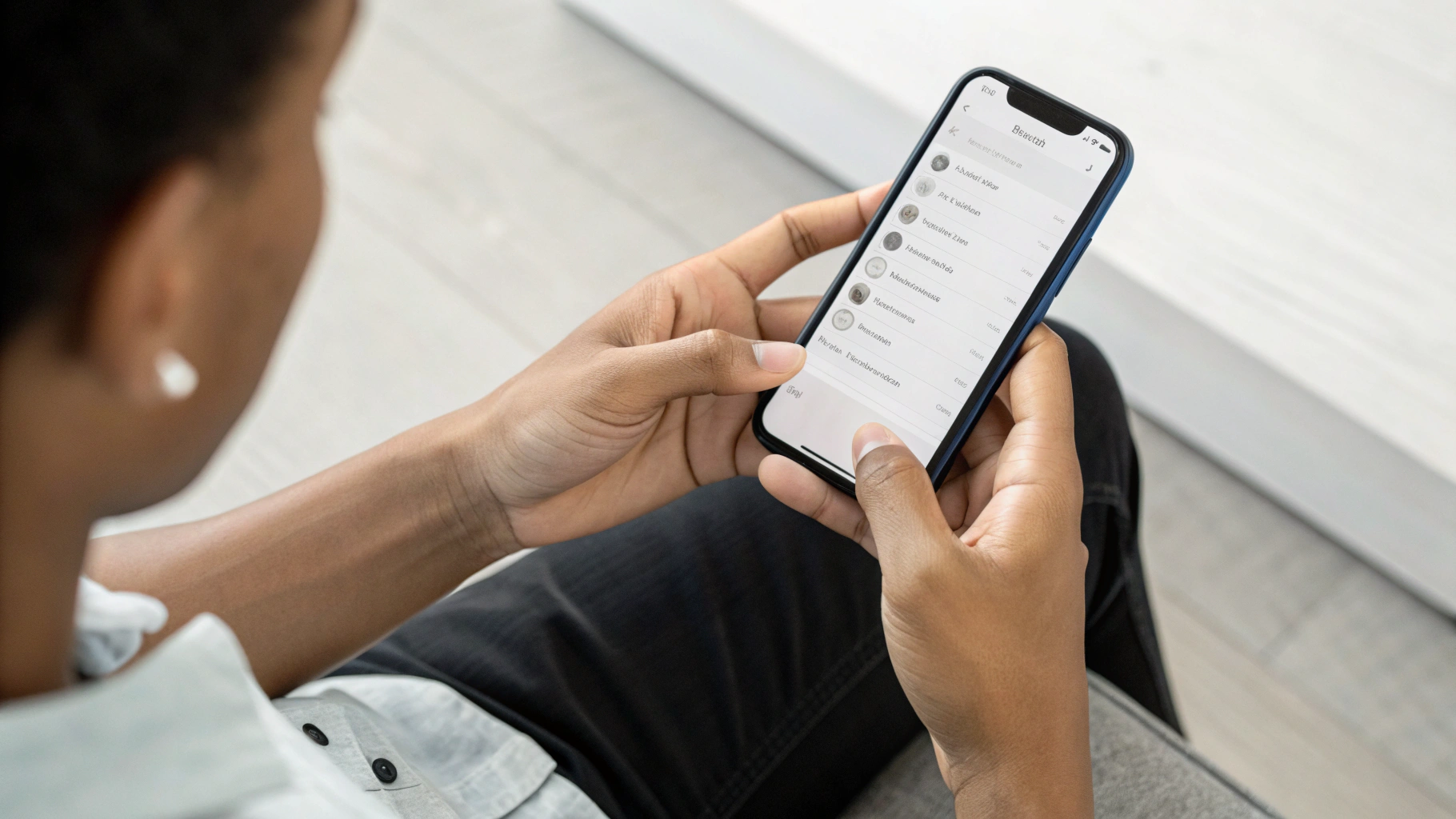 Пользователь настраивает режимы фокусировки уведомлений на смартфоне