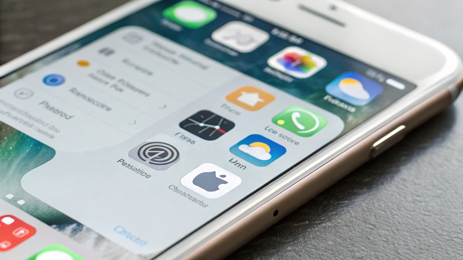 Концепт экрана блокировки iPhone с умными уведомлениями и виджетами