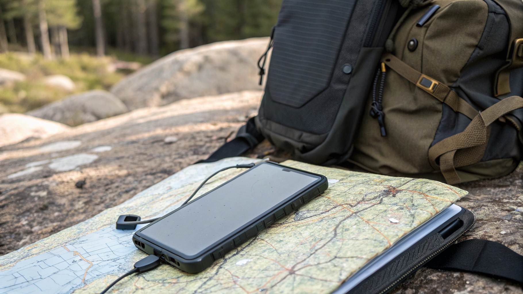 Защищённый Android‑смартфон‑долгожитель на туристическом снаряжении