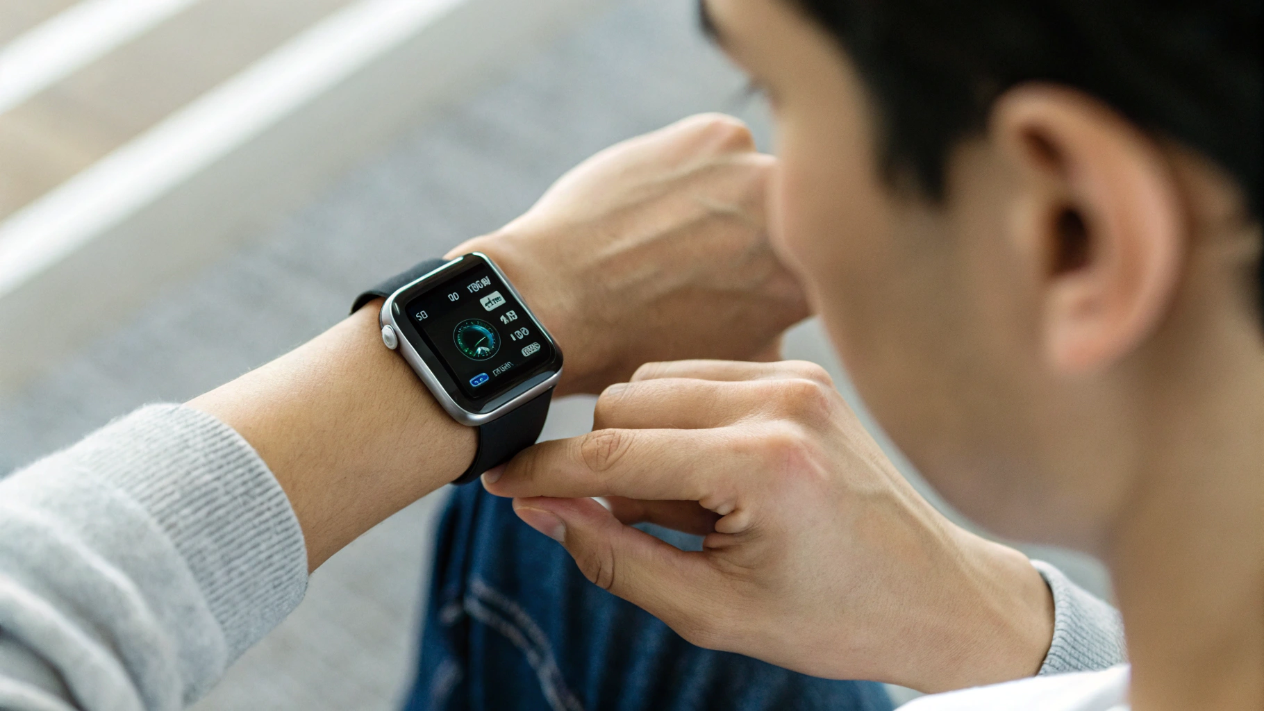 Пользователь настраивает уведомления и проверяет заряд на Android‑часах