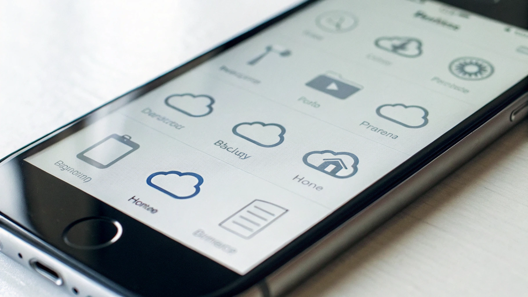 Экран смартфона с включением резервного копирования в облако