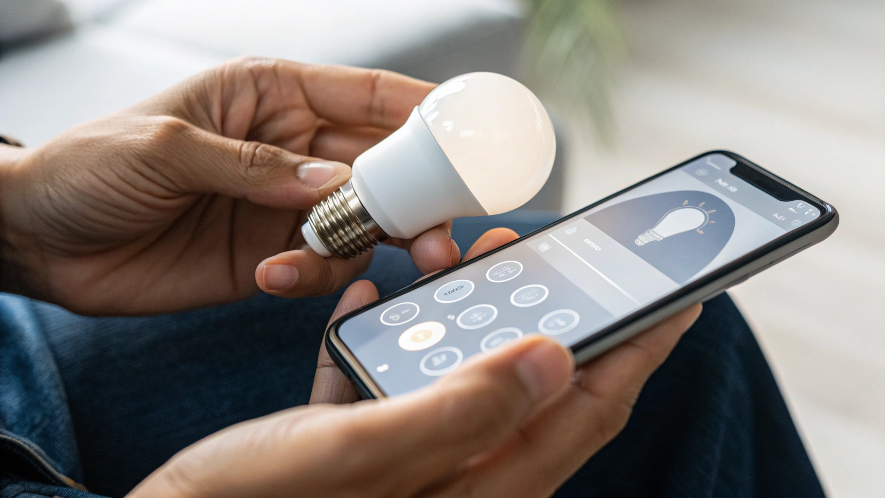 Подключение умной лампочки к приложению умного дома на смартфоне